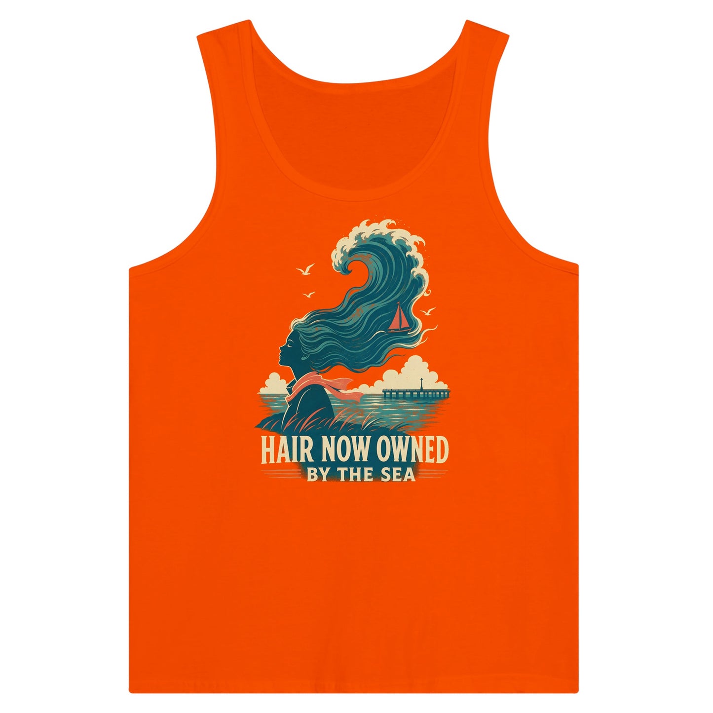 Hair Now Owned by the Sea Premium Unisex Tank Top — product view 7