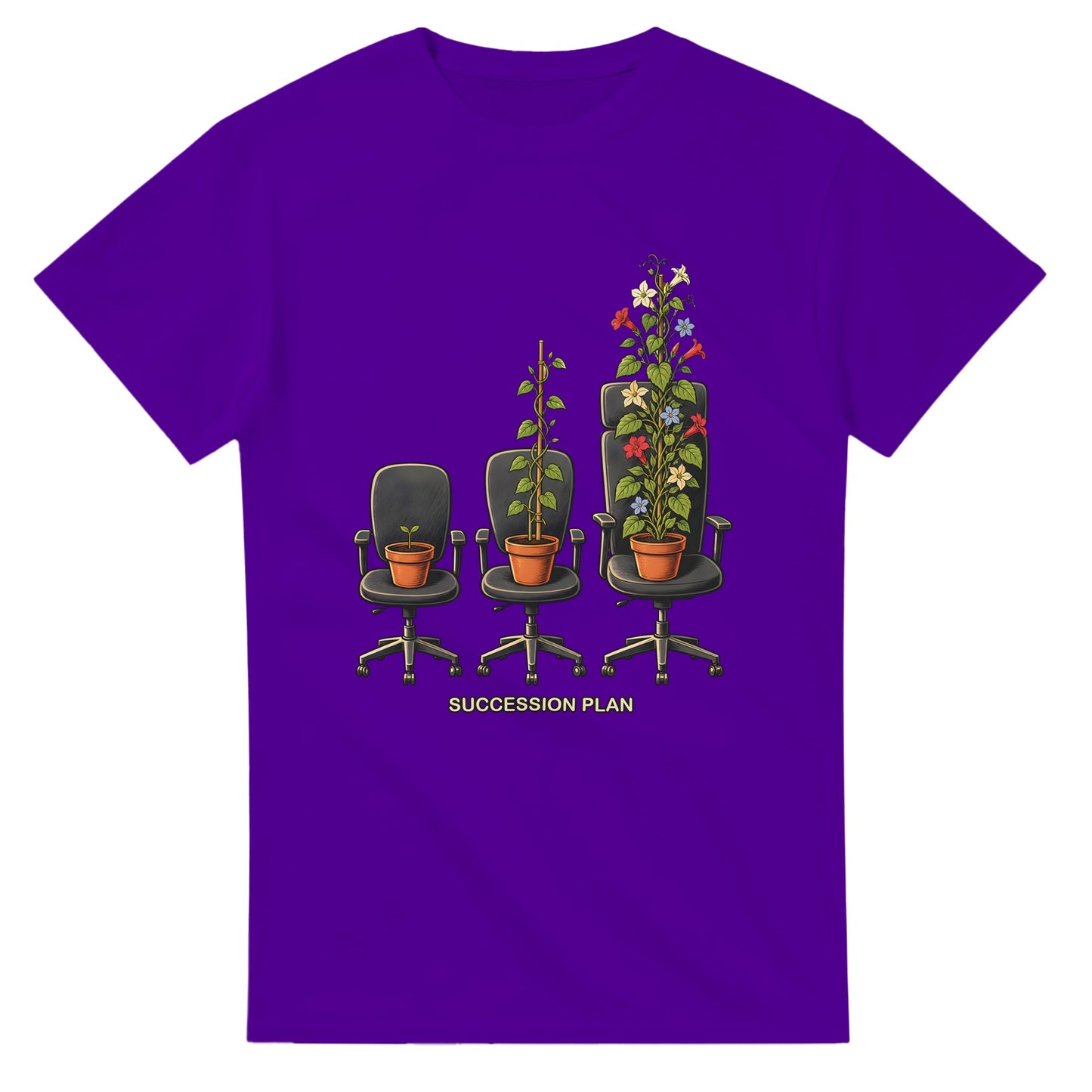 Succession Plan Office Chair Garden Graphic T-shirt — product view 16