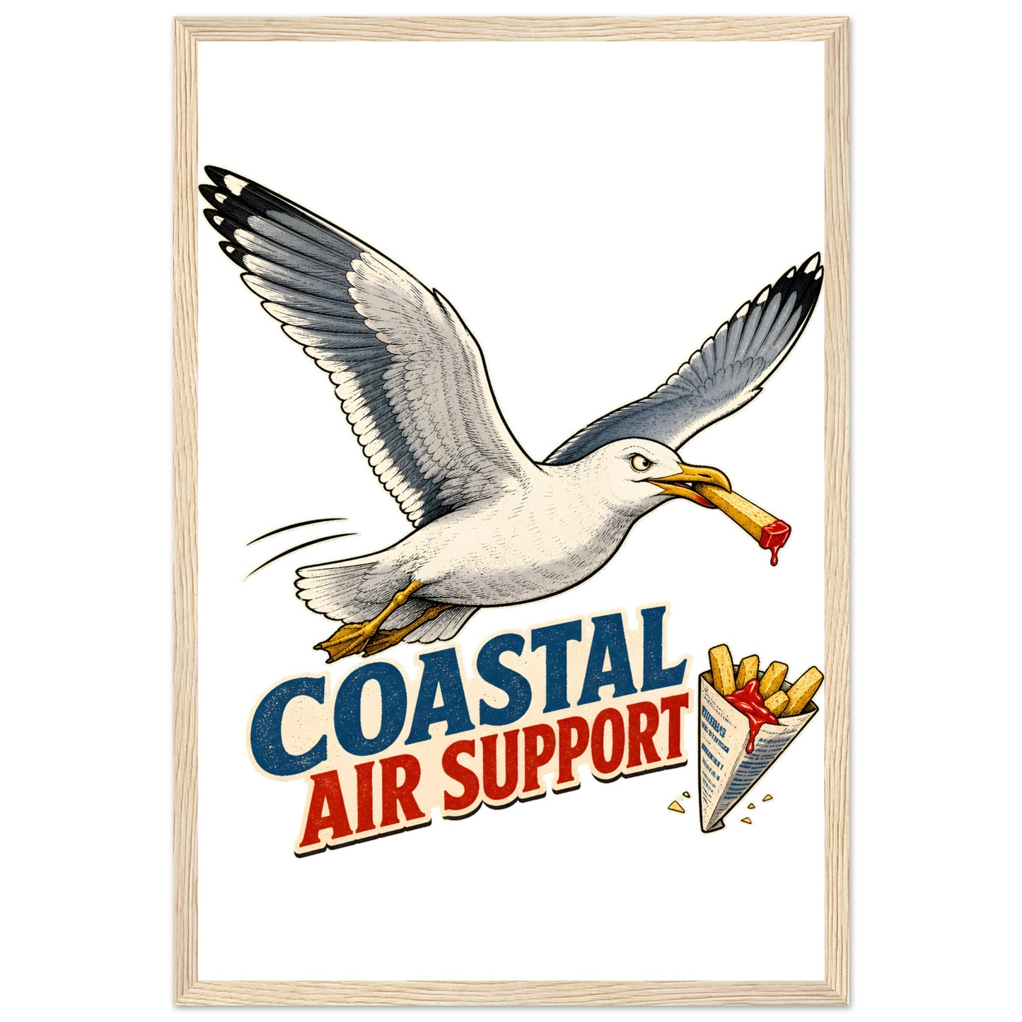 Coastal Air Support Seagull Graphic Framed Wall Art — product view 3