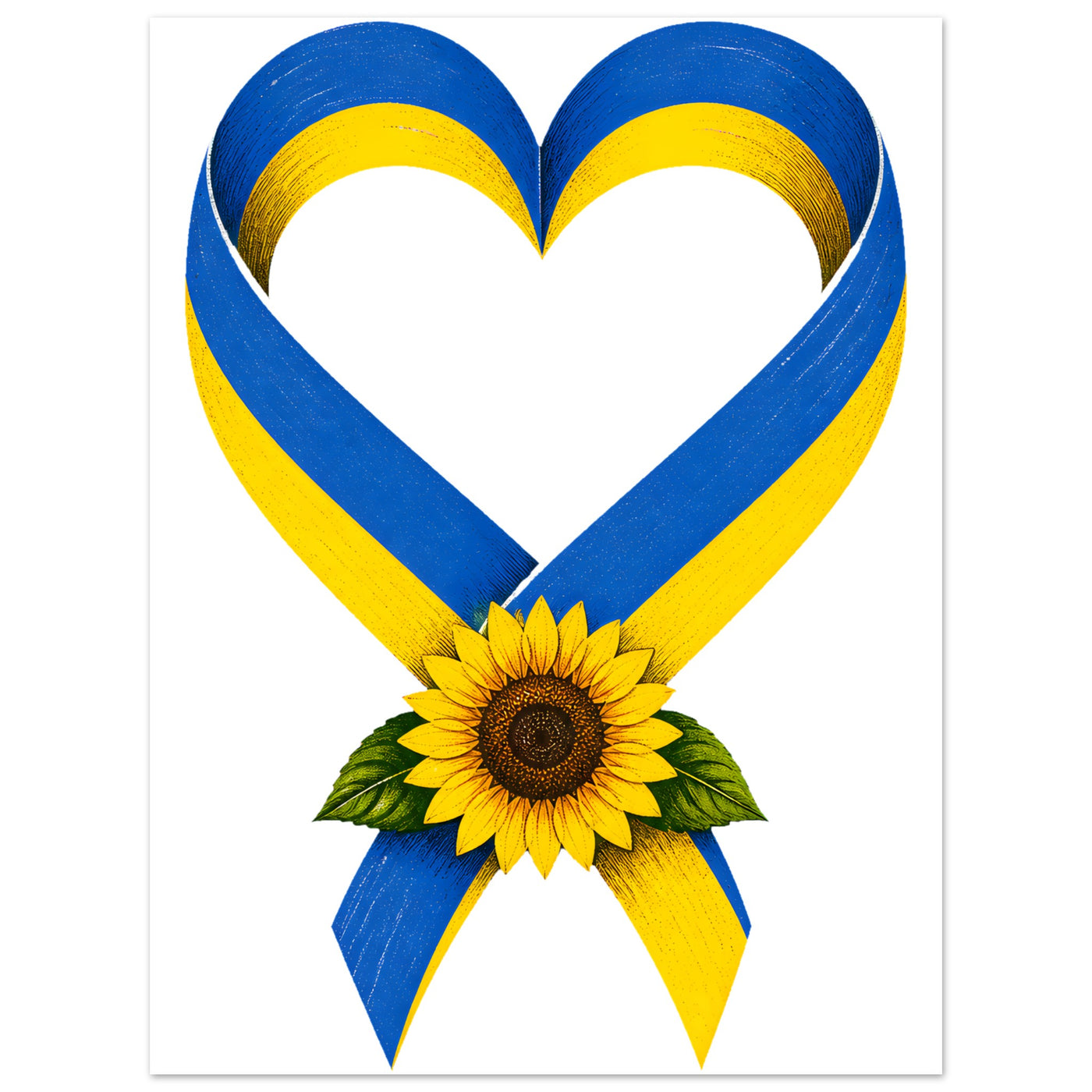 Ukraine Solidarity Ribbon Aluminium Print