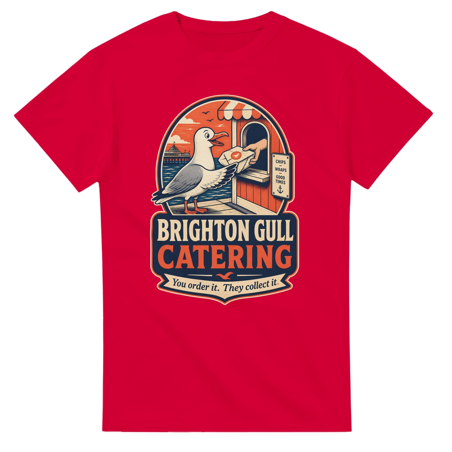 Brighton Gull Catering T-shirt — Illustrated — product view 9