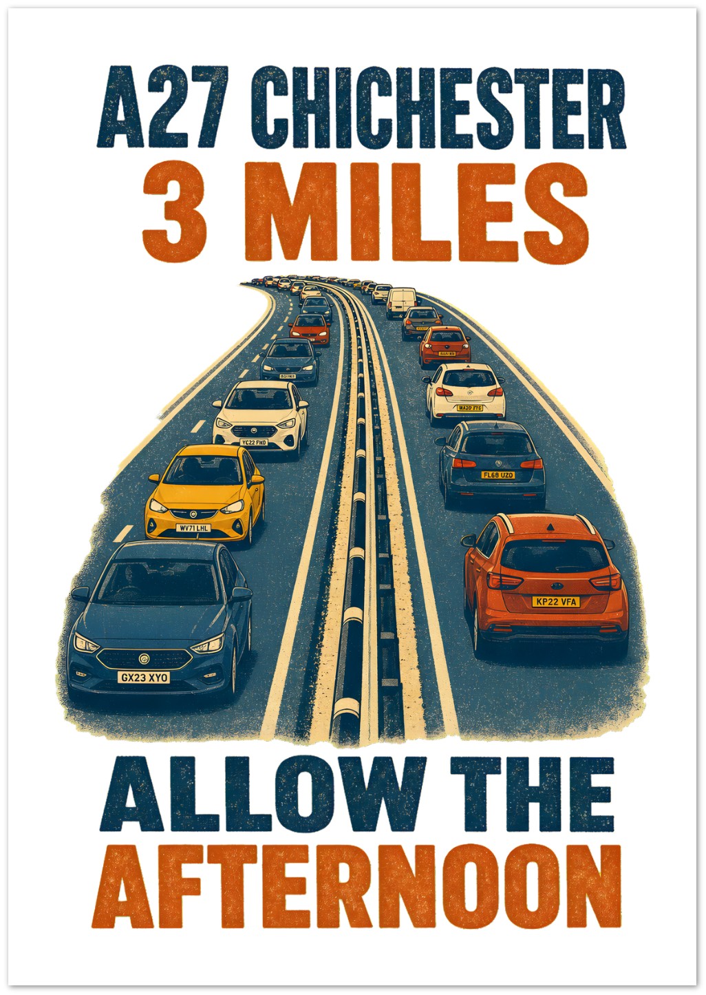 A27 Chichester – 3 Miles, Allow the Afternoon Greeting Card Pack — product view 2