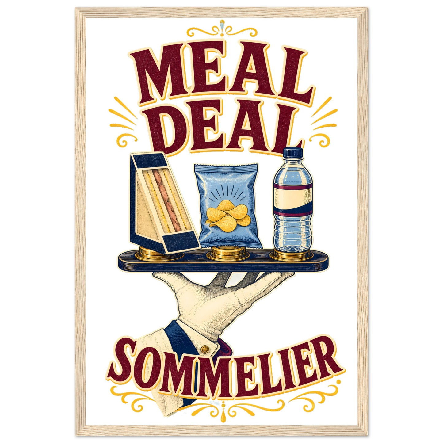 Meal Deal Sommelier British Lunch Design Framed Wall Art — product view 3