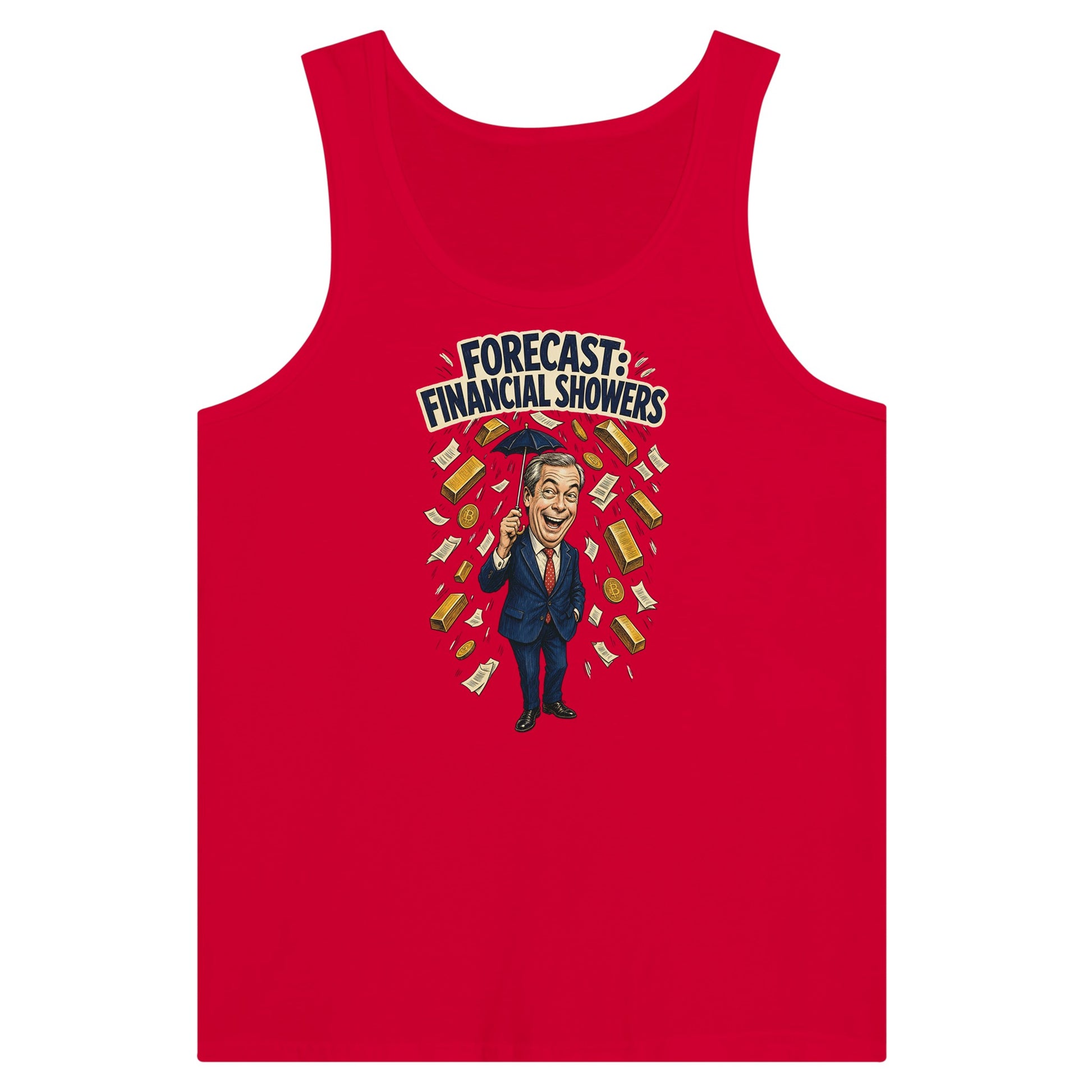 Forecast: Financial Showers Premium Unisex Tank Top — product view 12