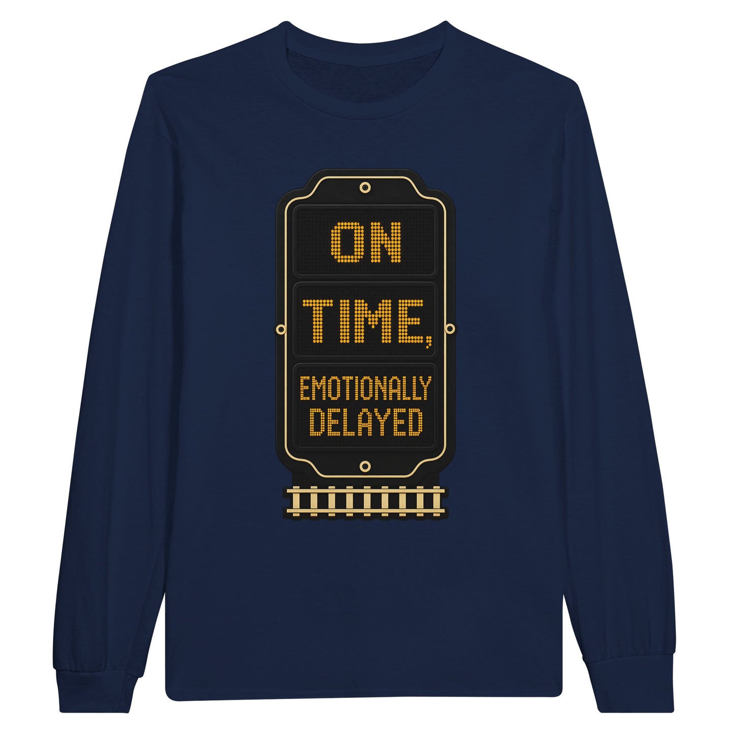 On Time, Emotionally Delayed Rail Graphic Long-Sleeve T-shirt — product view 11