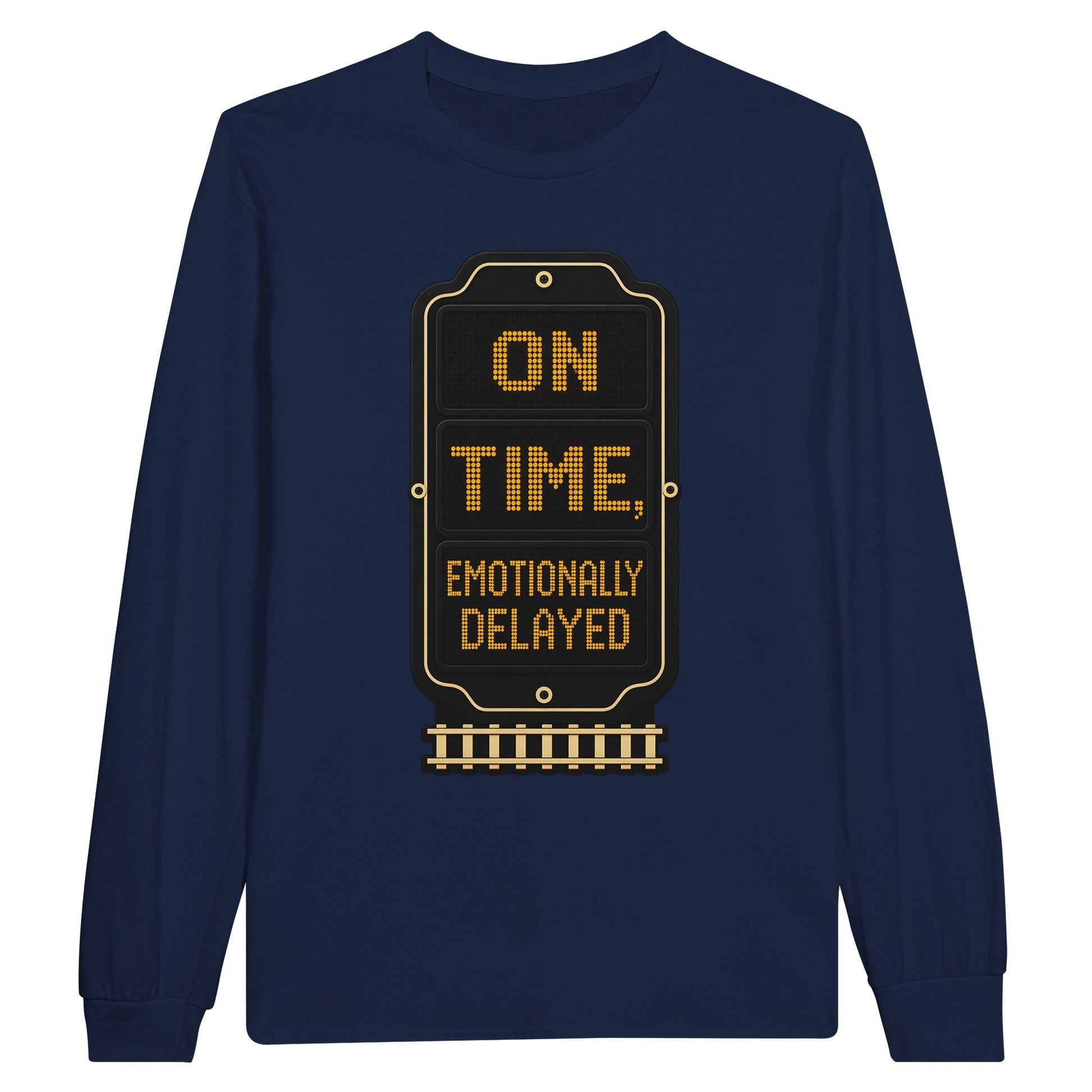 On Time, Emotionally Delayed Rail Graphic Long-Sleeve T-shirt — product view 11