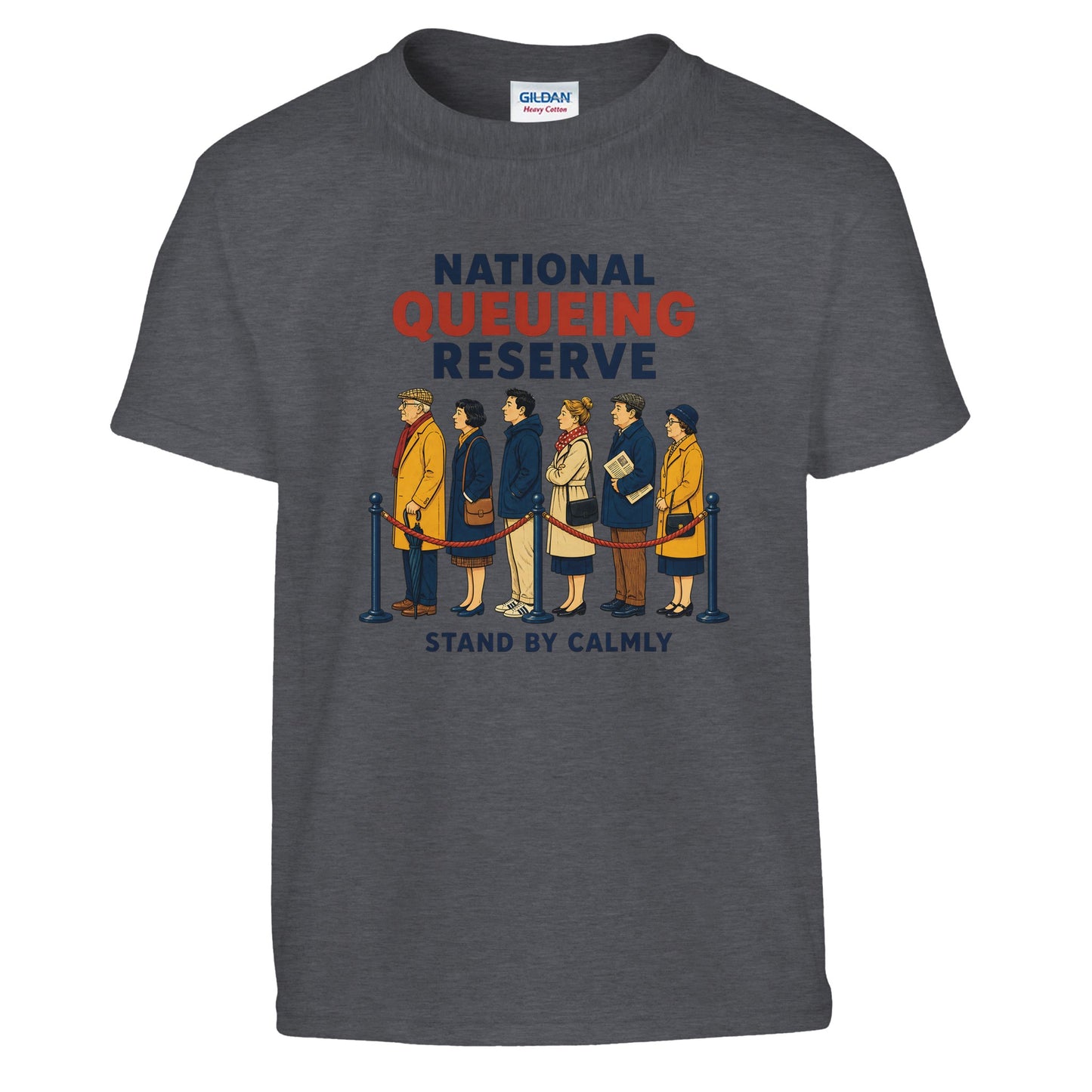 National Queueing Reserve – British Queue Graphic Kids' T-shirt — product view 12