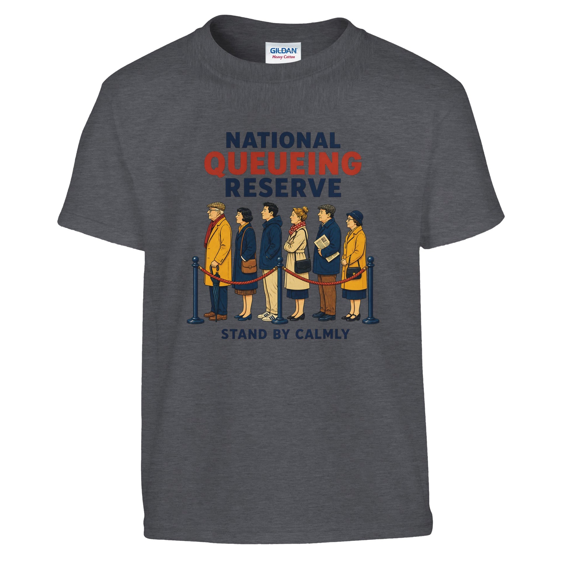 National Queueing Reserve – British Queue Graphic Kids' T-shirt — product view 12