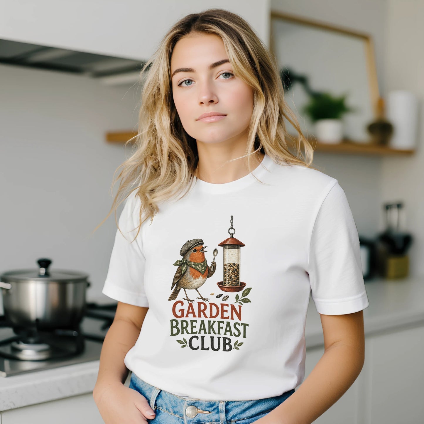 Garden Breakfast Club Robin Graphic T-shirt — product view 8