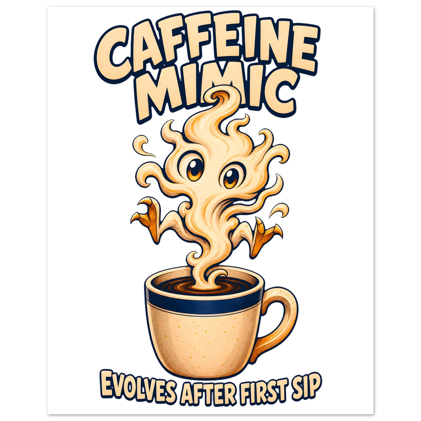 Caffeine Mimic – Evolves After First Sip Aluminium Print — product view 2