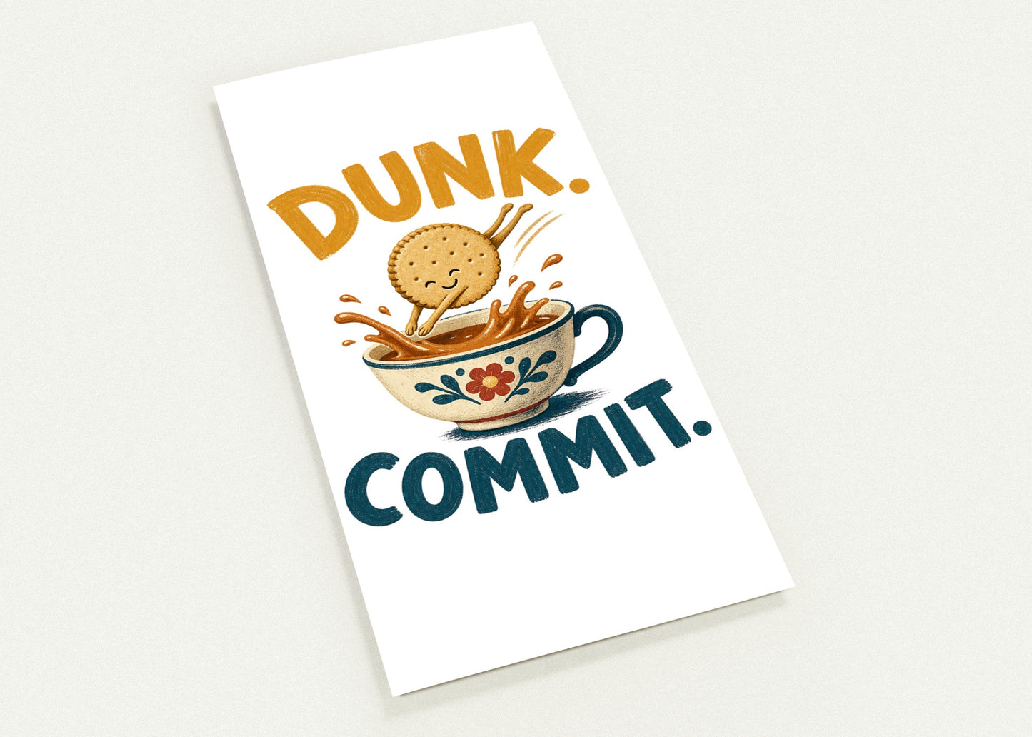Dunk. Commit. Tea Biscuit Graphic Postcard Pack — product view 1