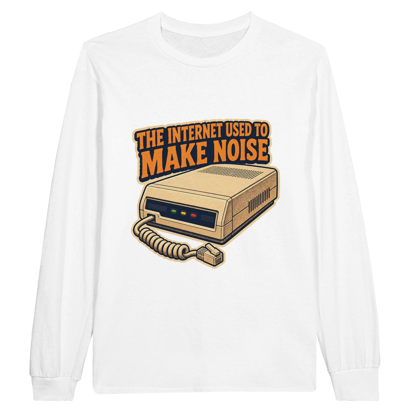 The Internet Used to Make Noise Retro Tech Graphic Long-Sleeve T-shirt — product view 1