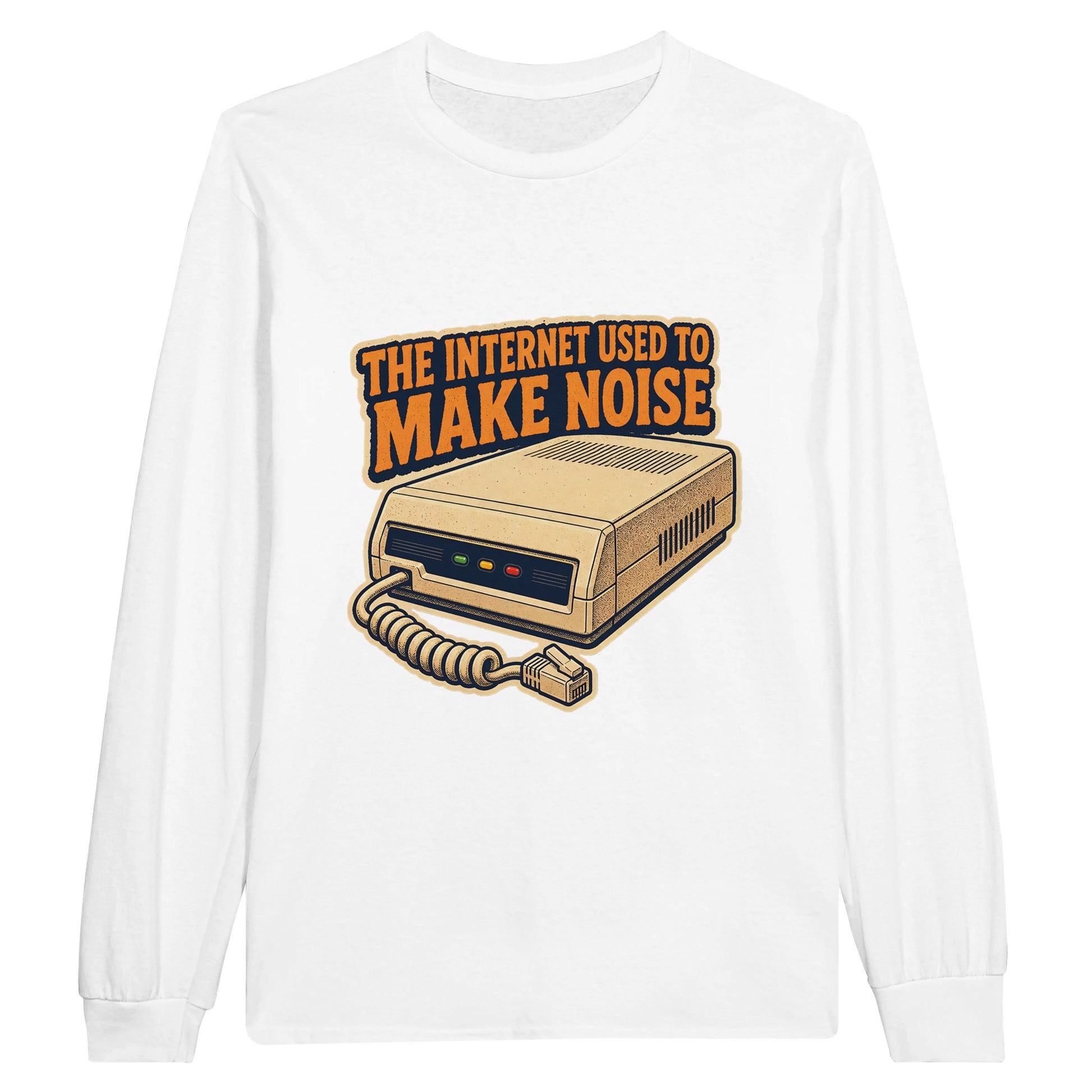 The Internet Used to Make Noise Retro Tech Graphic Long-Sleeve T-shirt — product view 1