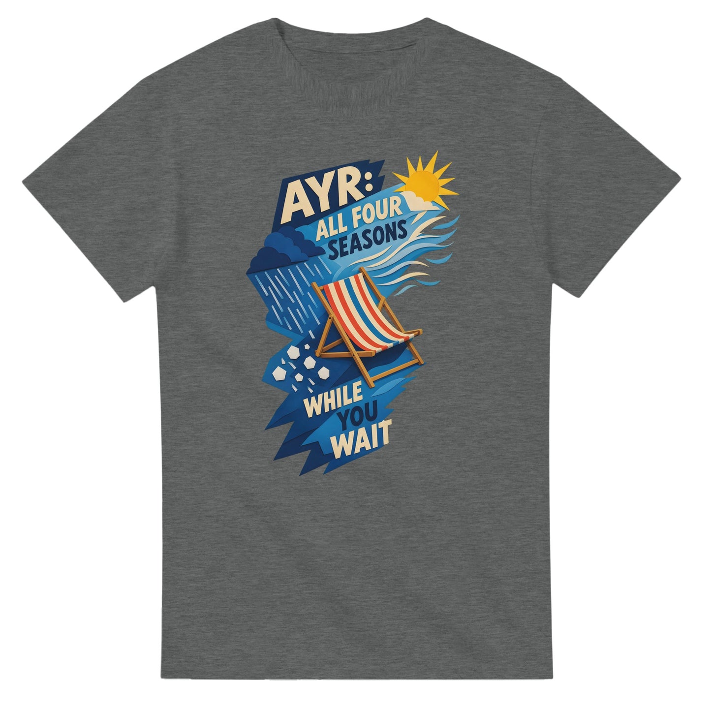 Ayr: All Four Seasons While You Wait T-shirt — product view 3