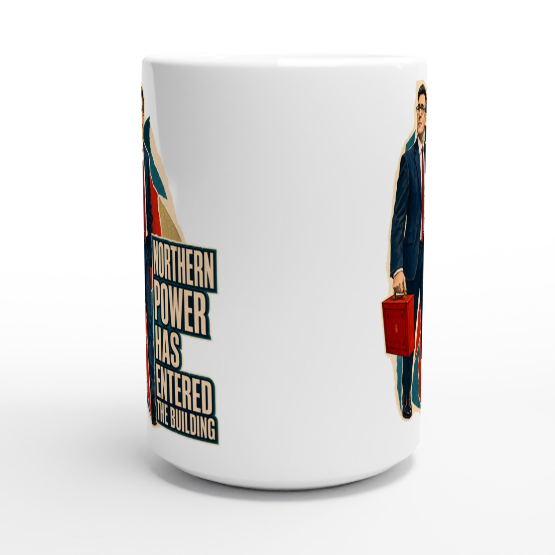 Northern Power Has Entered the Building Tote Bag Large Mug — product view 2