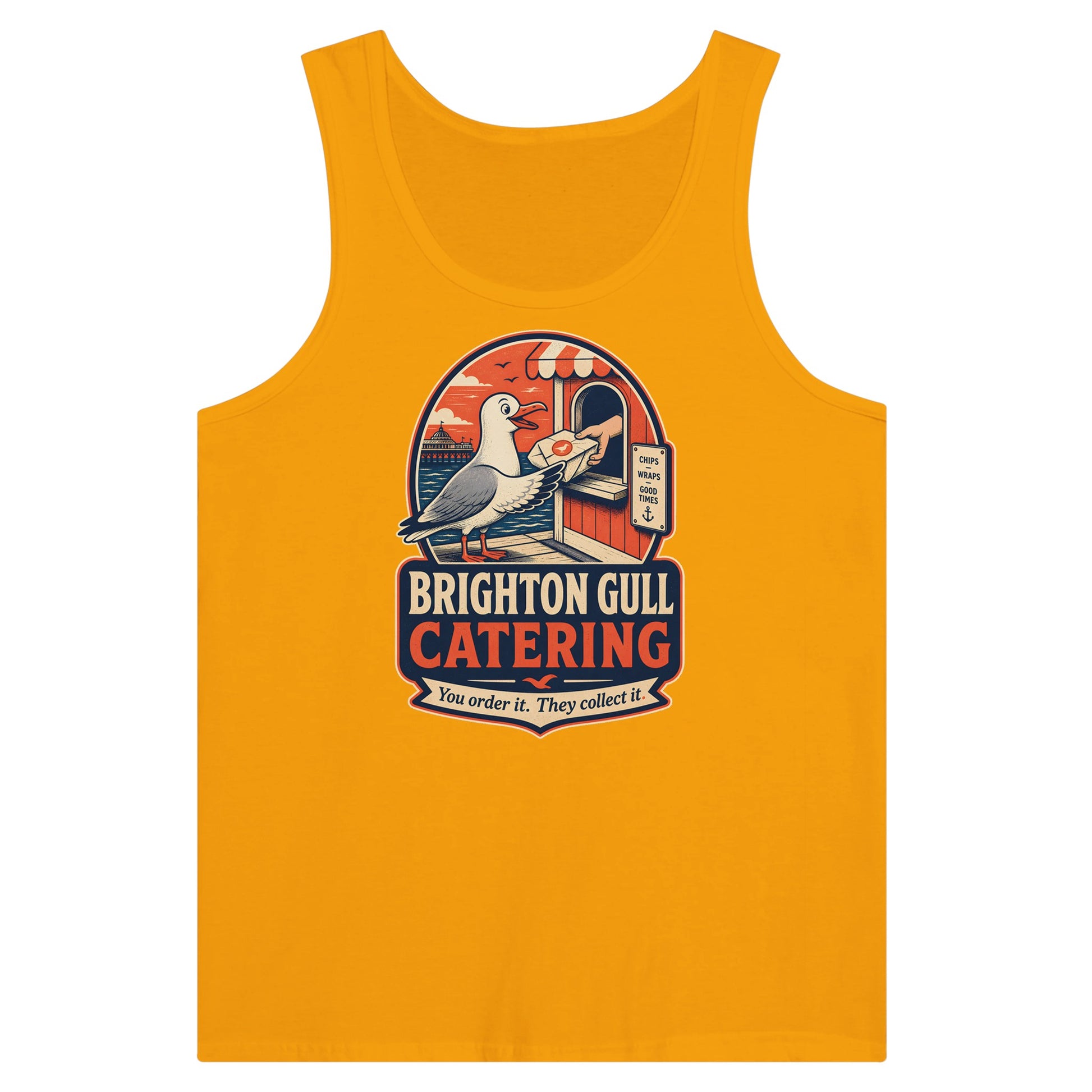 Brighton Gull Catering — Illustrated Premium Unisex Tank Top — product view 11