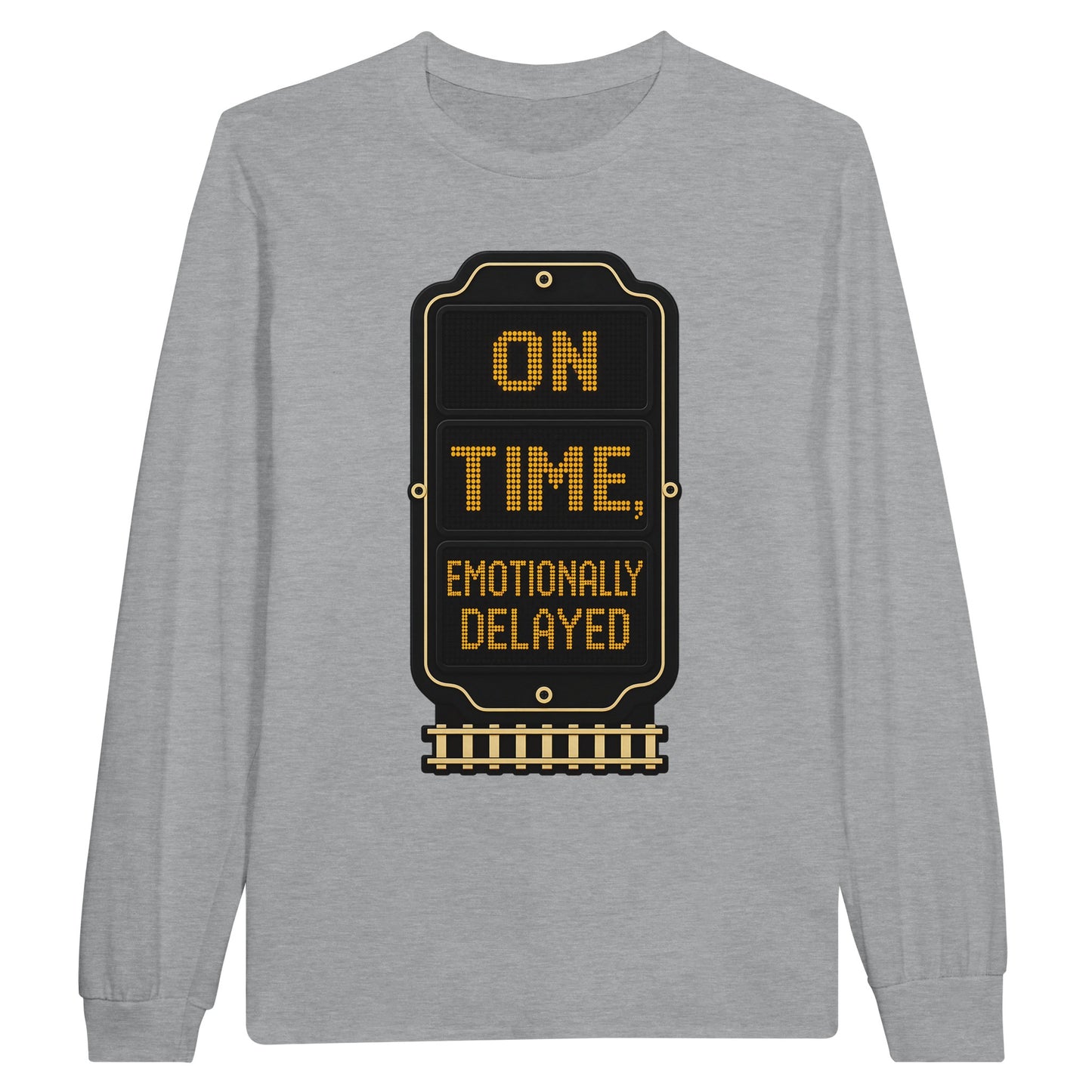 On Time, Emotionally Delayed Rail Graphic Long-Sleeve T-shirt — product view 10