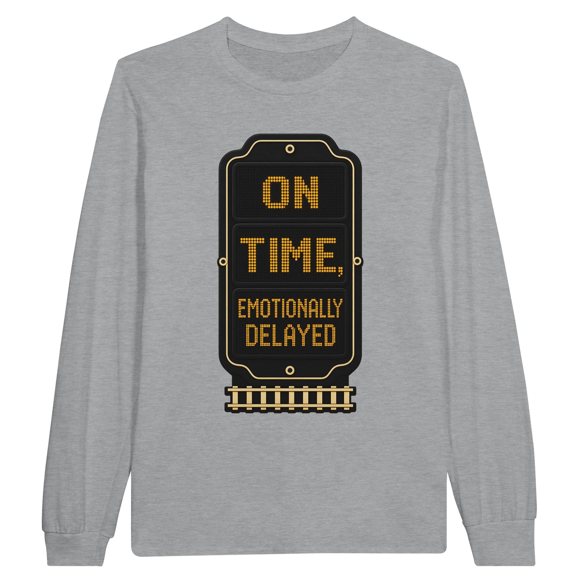 On Time, Emotionally Delayed Rail Graphic Long-Sleeve T-shirt — product view 10