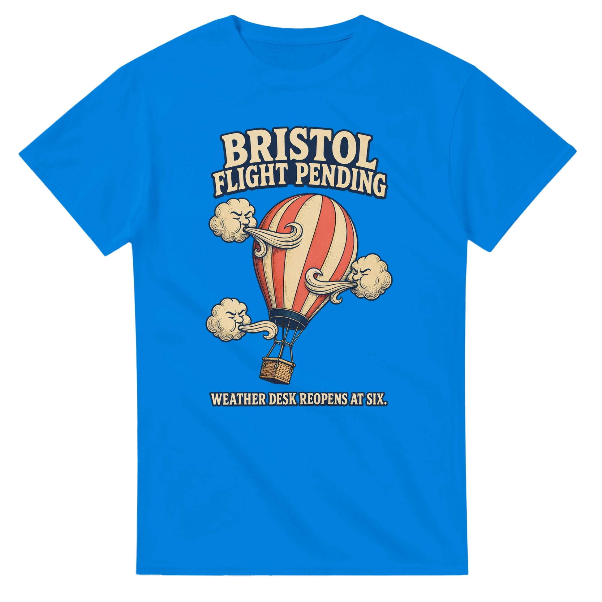 Bristol Flight Pending – Weather Desk T-shirt — product view 2