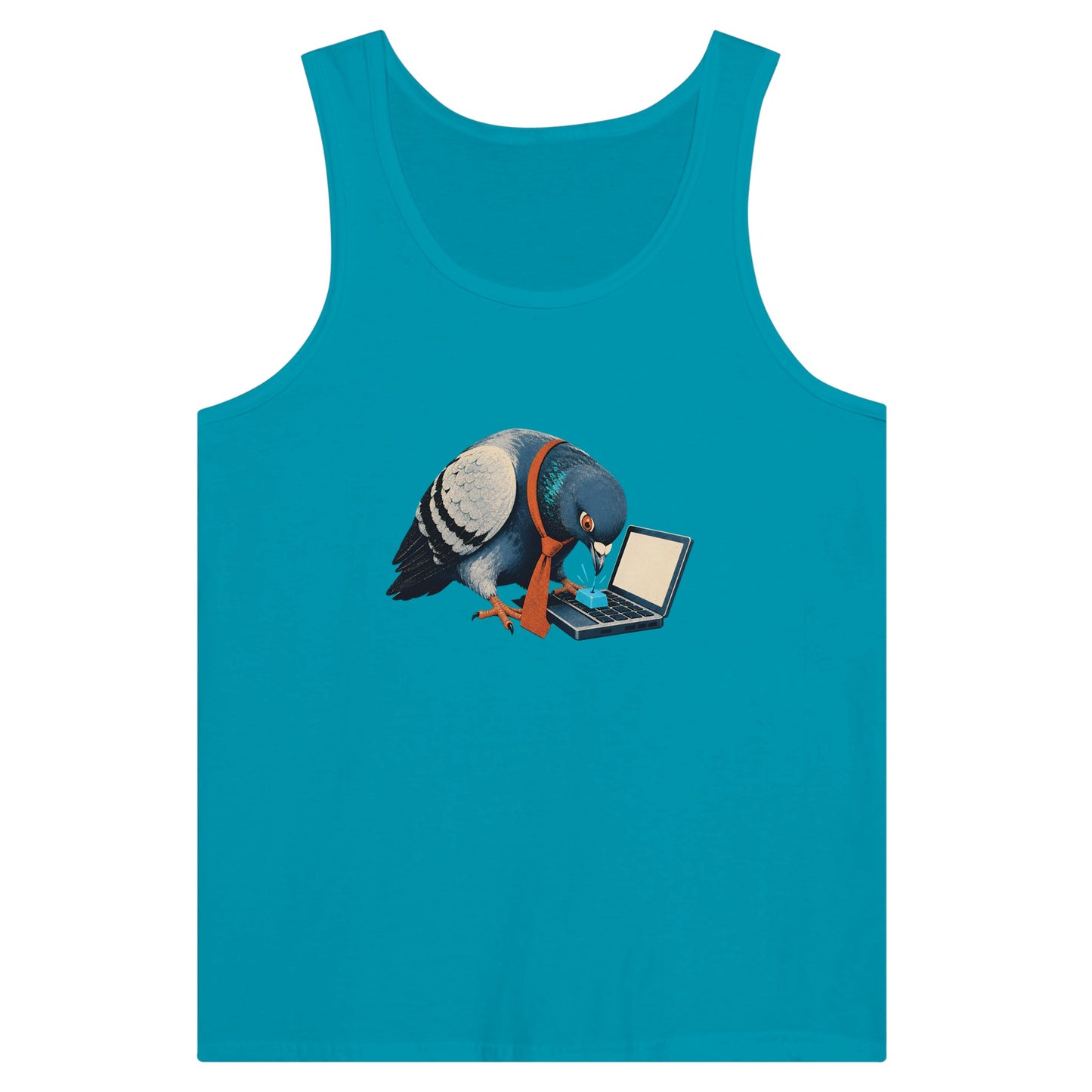 Pigeon Hits Send Premium Unisex Tank Top — product view 2