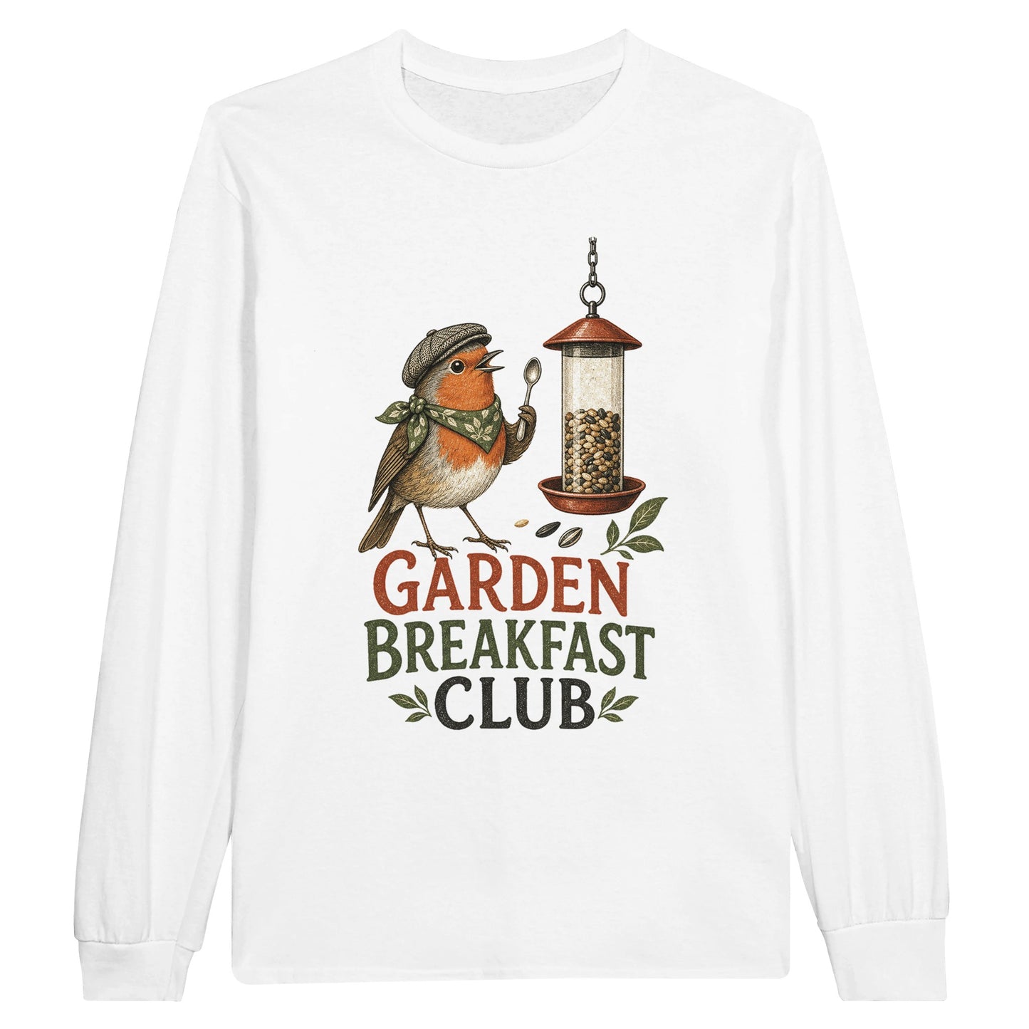 Garden Breakfast Club Robin Graphic Long-Sleeve T-shirt — product view 1
