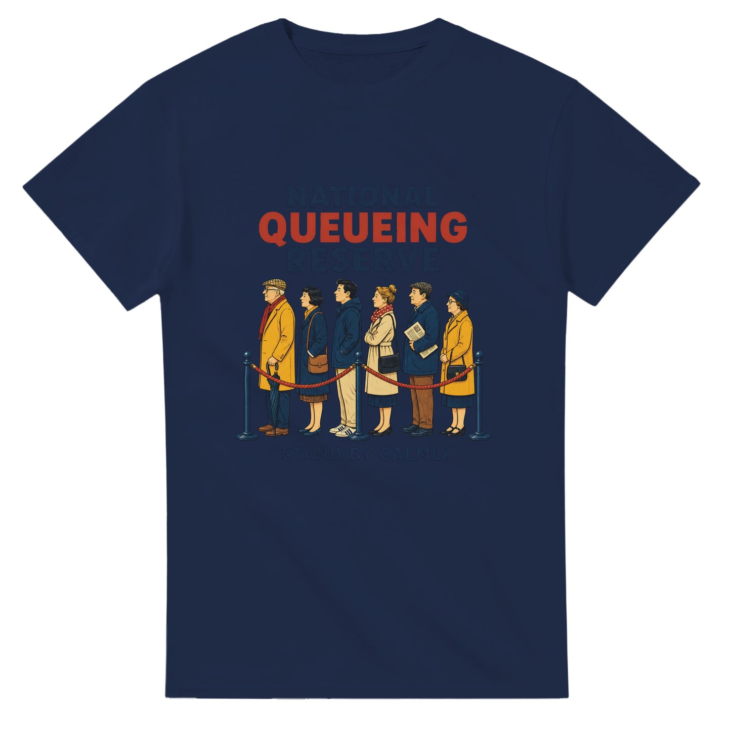National Queueing Reserve – British Queue Graphic T-shirt — product view 5
