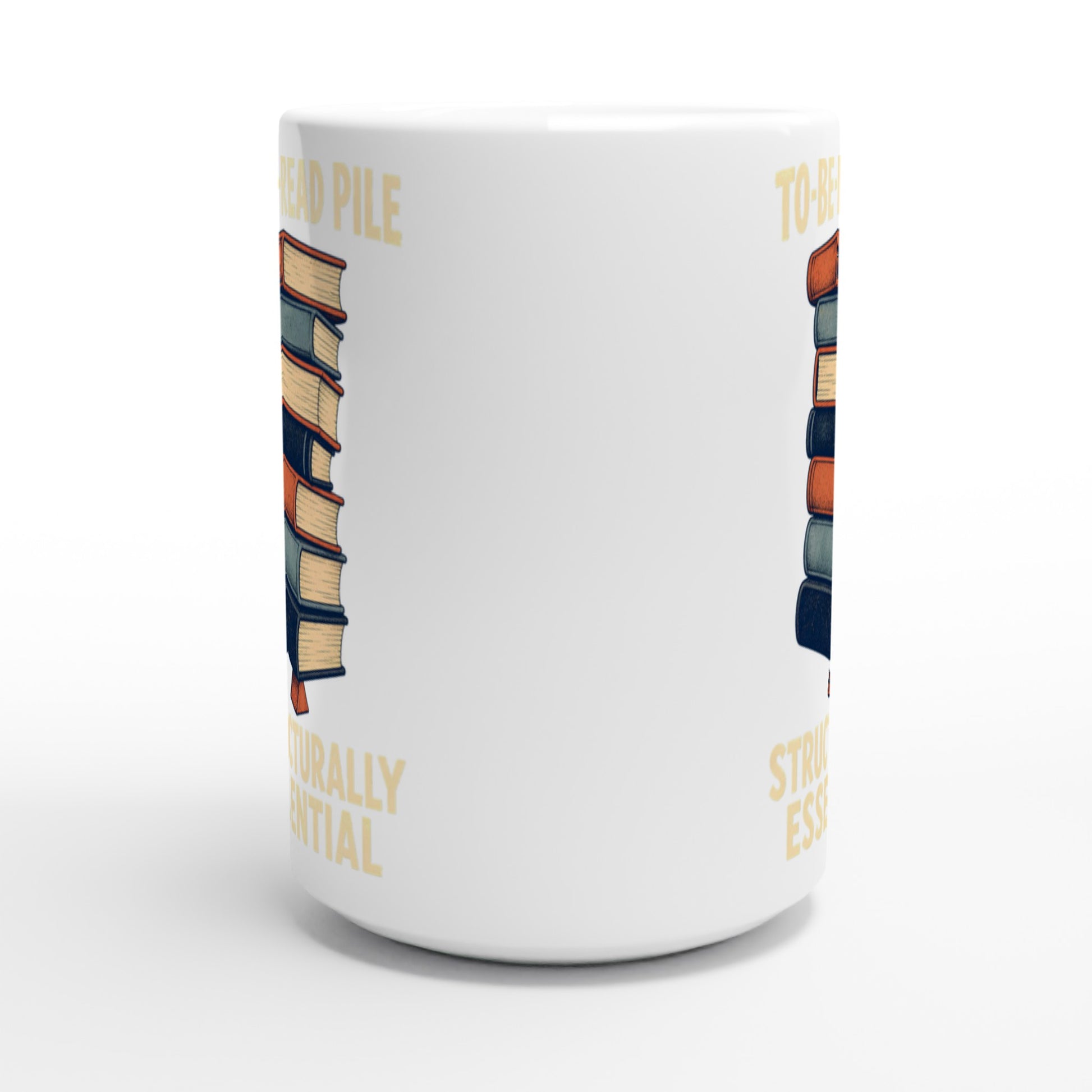 To-Be-Read Pile: Structurally Essential Book Graphic Large Mug — product view 2
