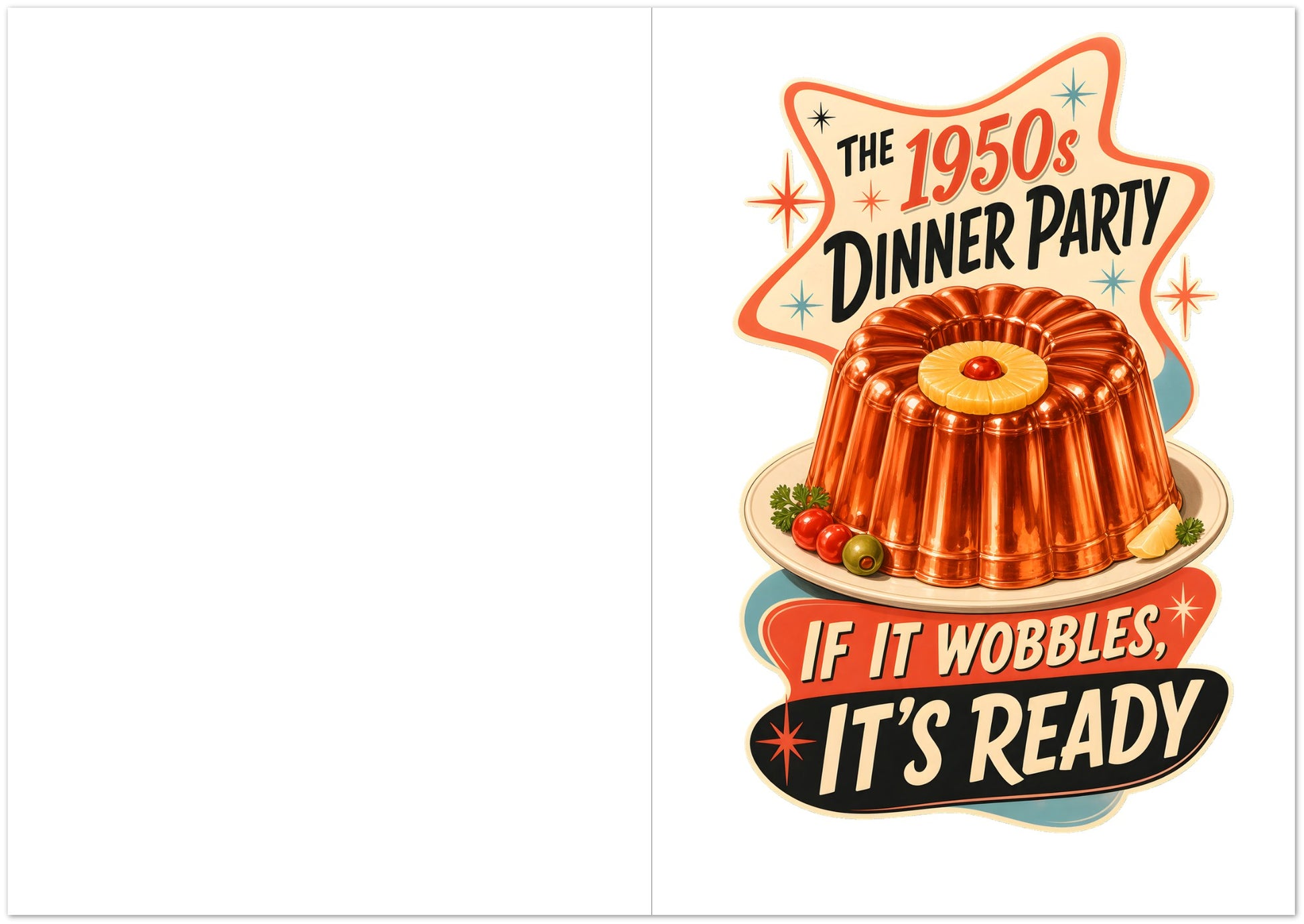 The 1950s Dinner Party — If It Wobbles, It's Ready Greeting Card Pack — product view 5