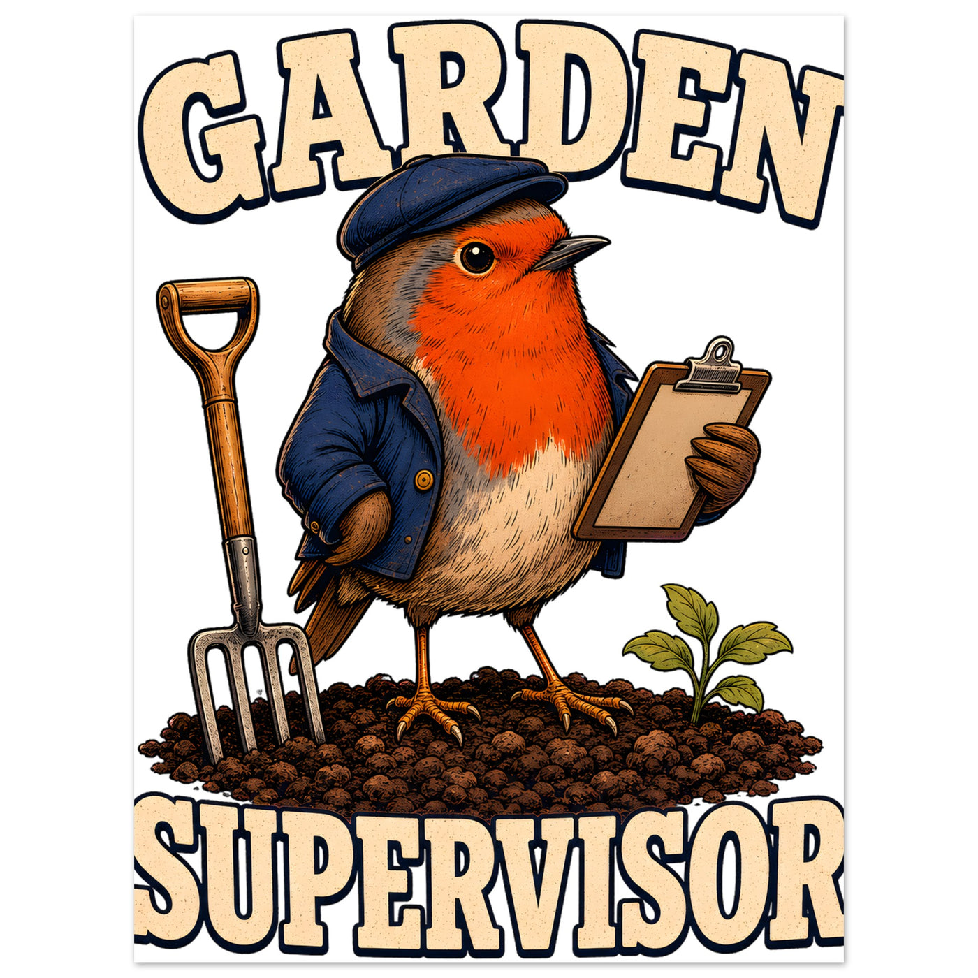 Garden Supervisor Robin Aluminium Print