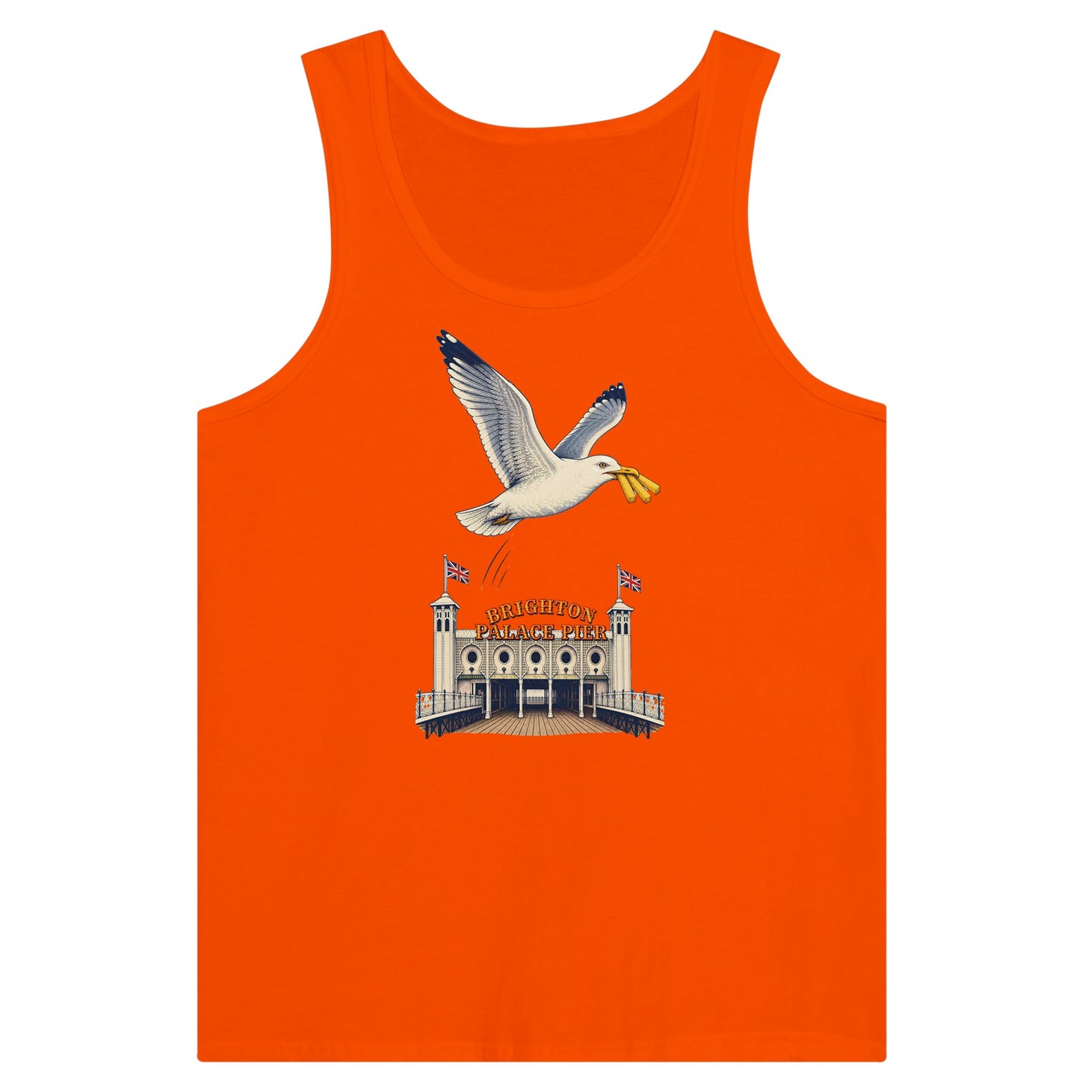 Brighton Palace Pier Chip Heist Premium Unisex Tank Top — product view 7