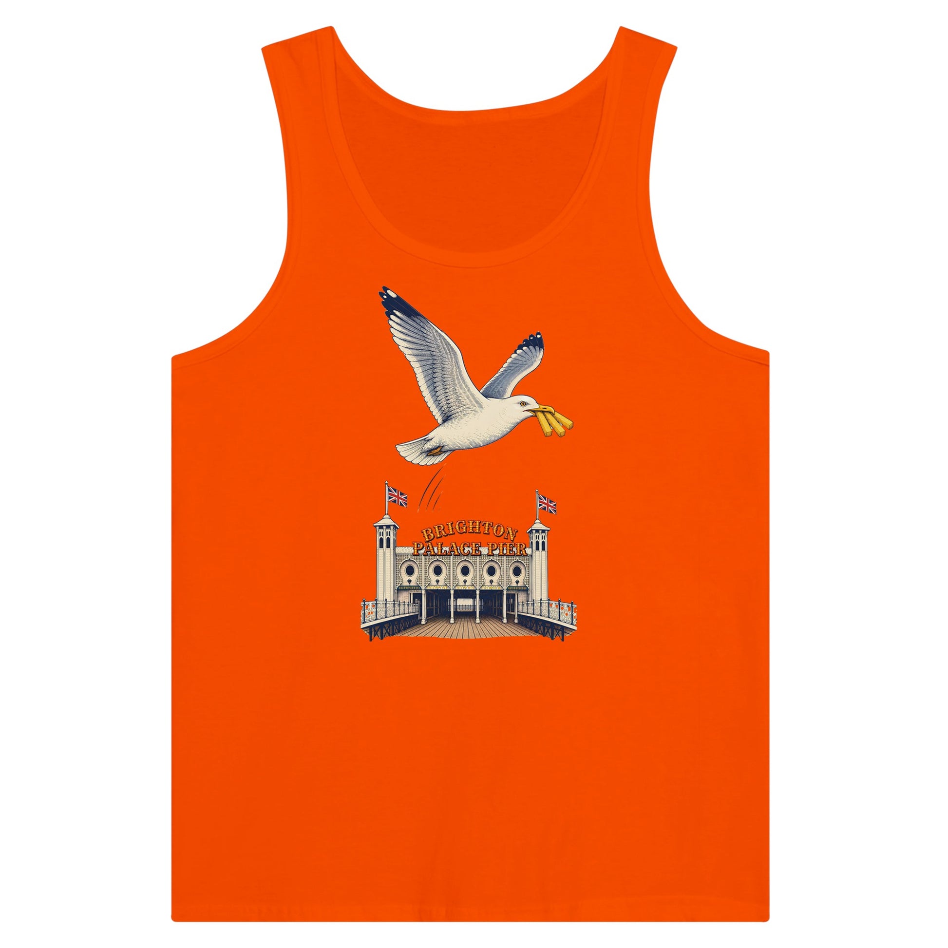Brighton Palace Pier Chip Heist Premium Unisex Tank Top — product view 7