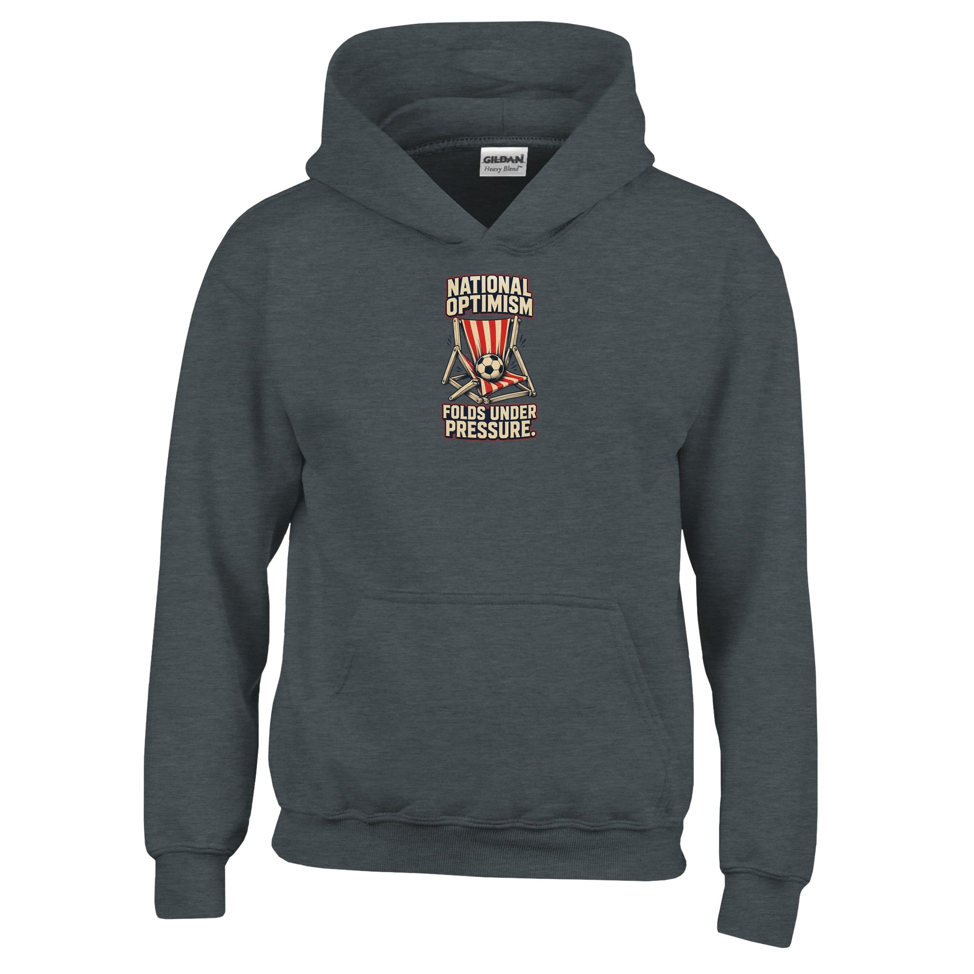 National Optimism Folds Under Pressure Football Kids' Hoodie — product view 9