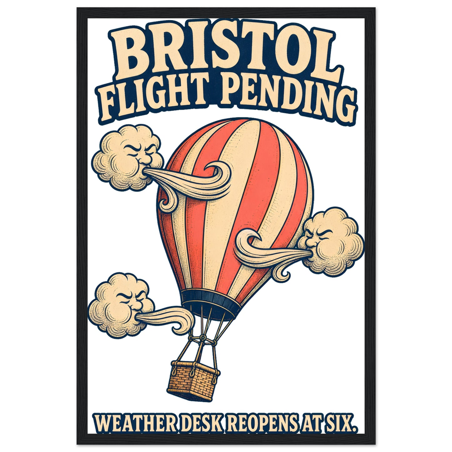 Bristol Flight Pending – Weather Desk Framed Wall Art — product view 6