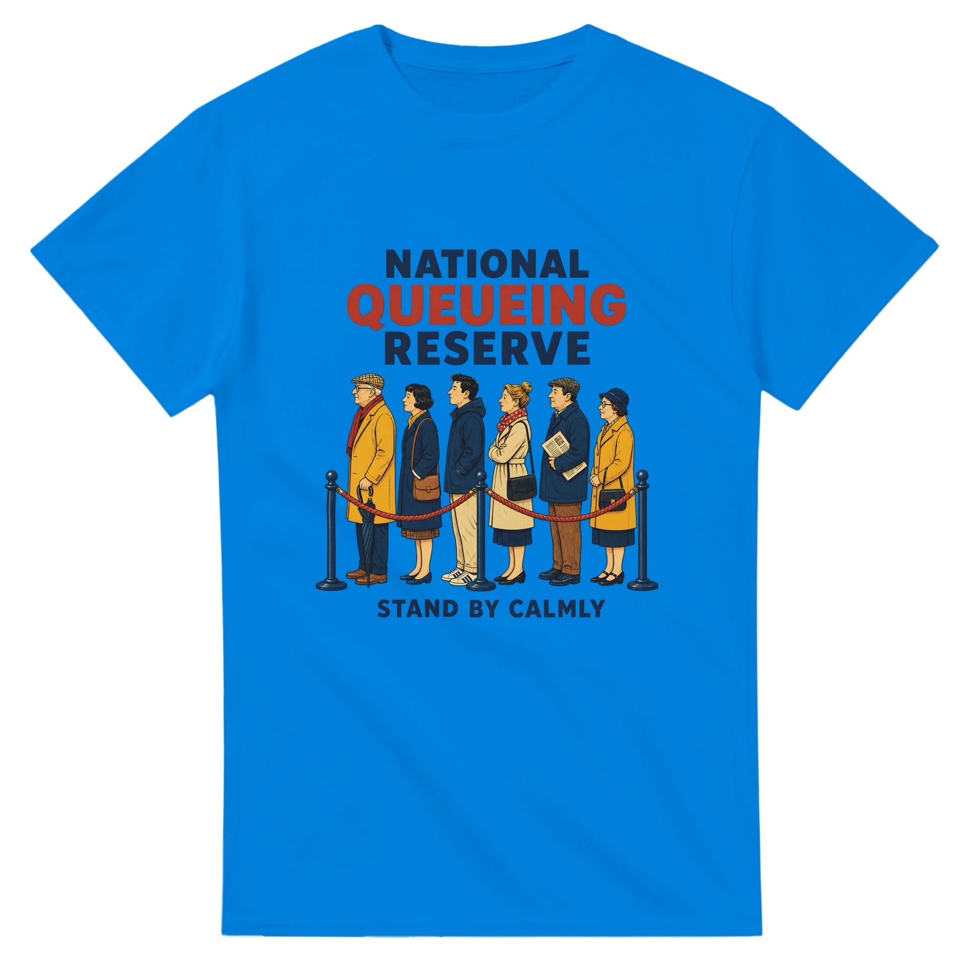 National Queueing Reserve – British Queue Graphic T-shirt — product view 2
