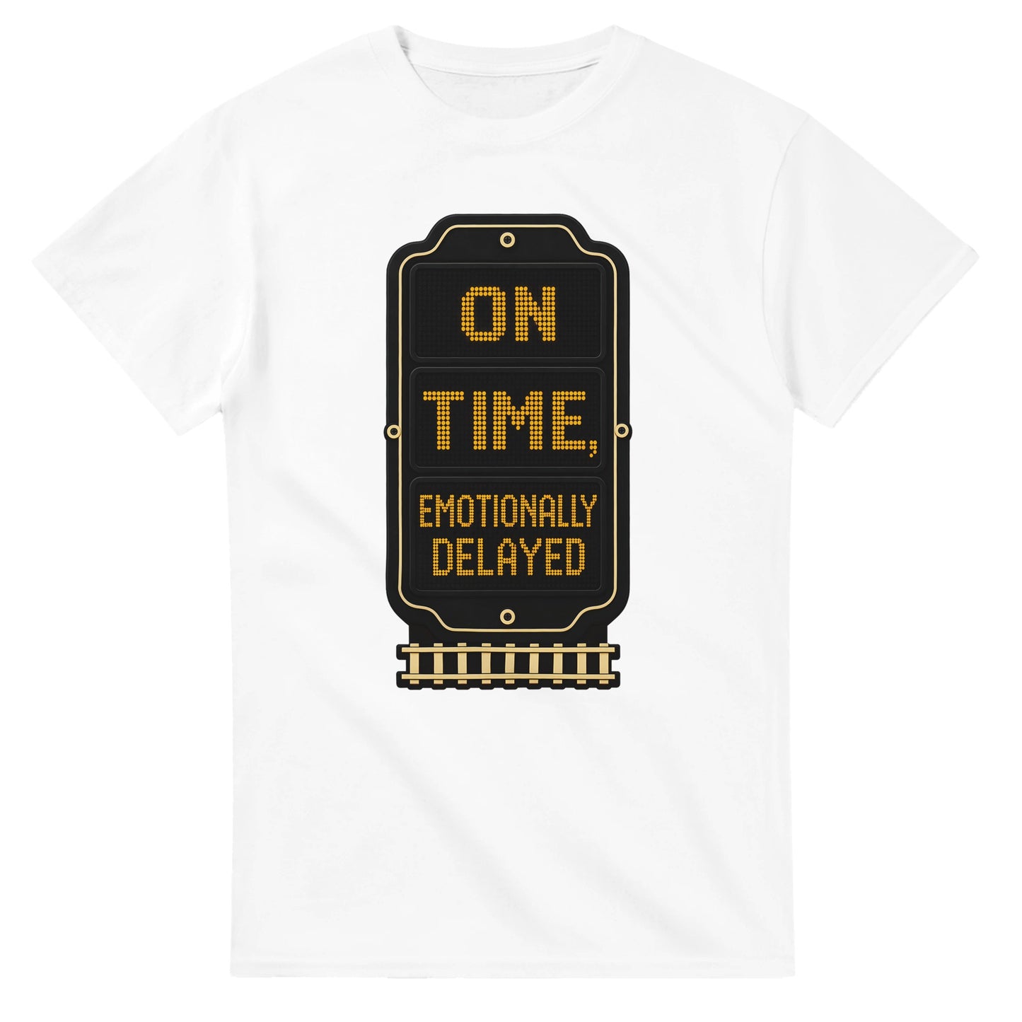 On Time, Emotionally Delayed Rail Graphic T-shirt — product view 1