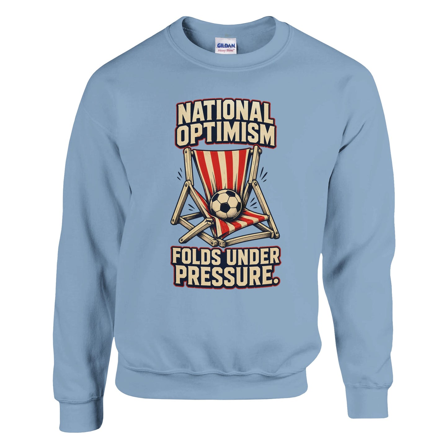 National Optimism Folds Under Pressure Football Sweatshirt — product view 15
