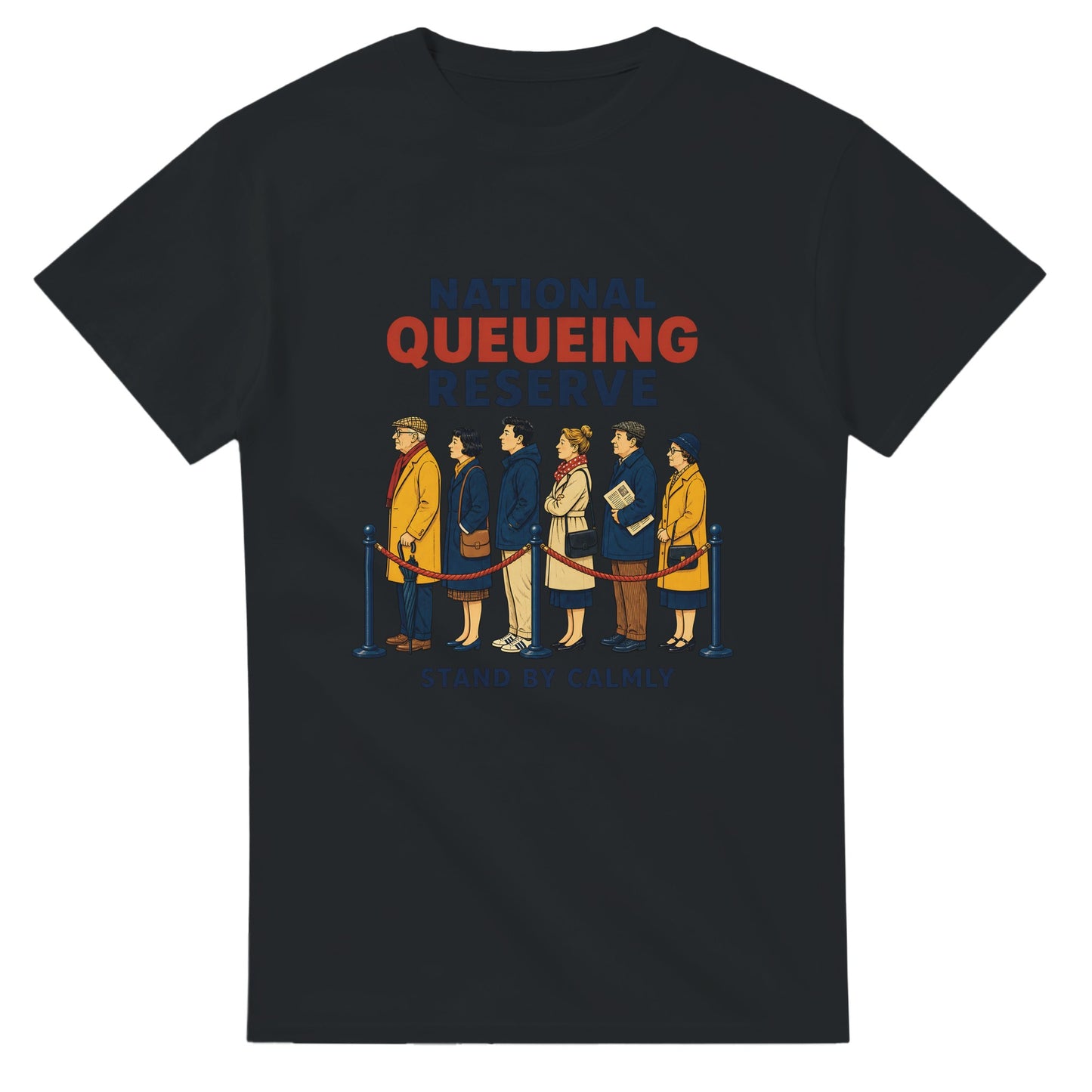 National Queueing Reserve – British Queue Graphic T-shirt — product view 10