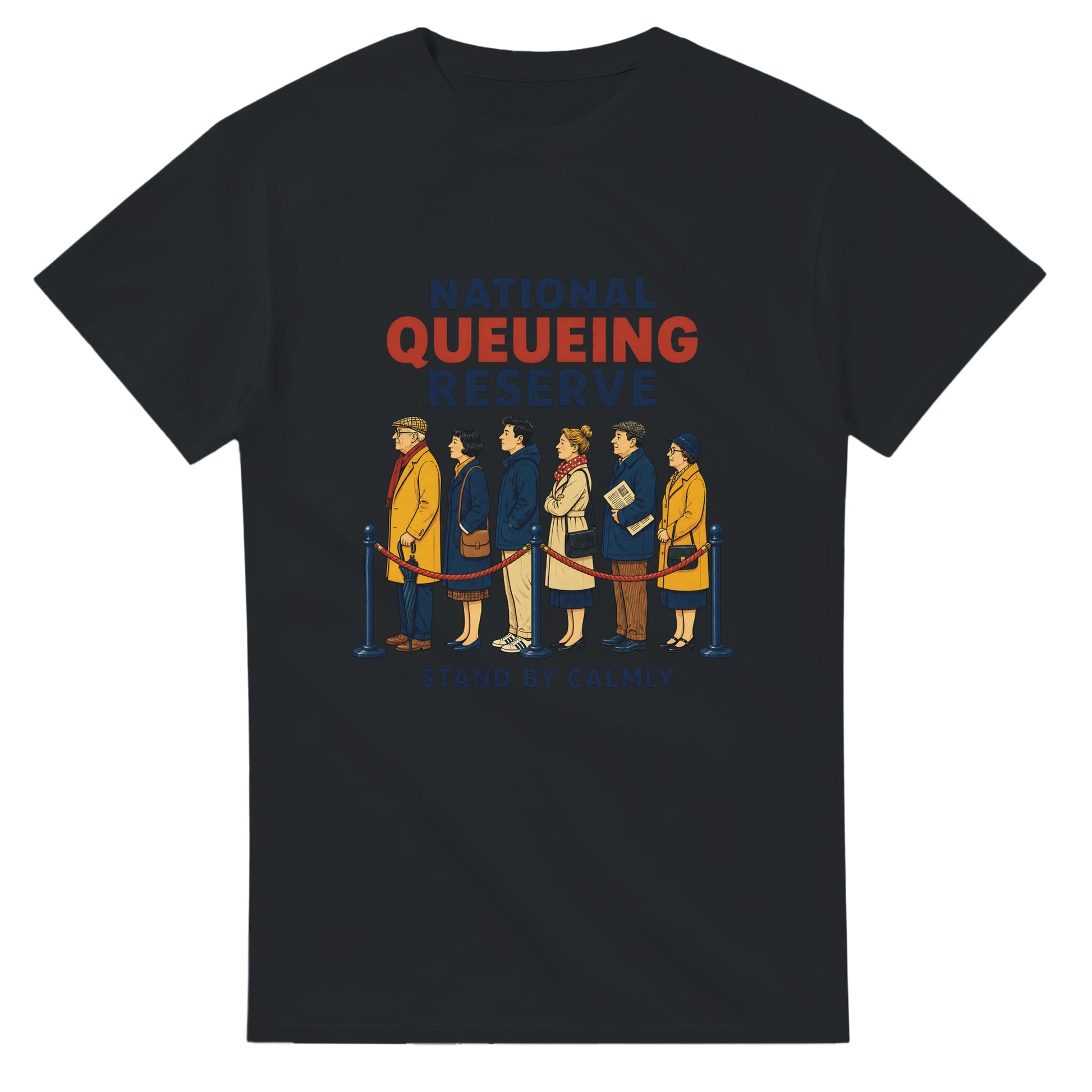 National Queueing Reserve – British Queue Graphic T-shirt — product view 10