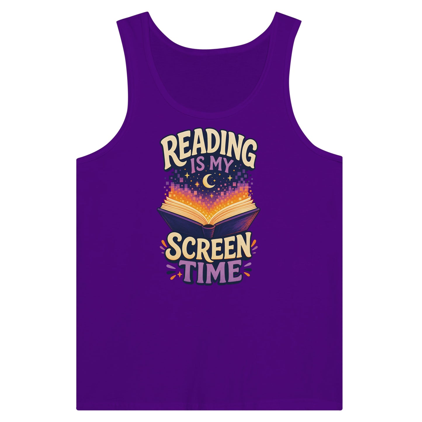 Reading Is My Screen Time Book Graphic Premium Unisex Tank Top — product view 6