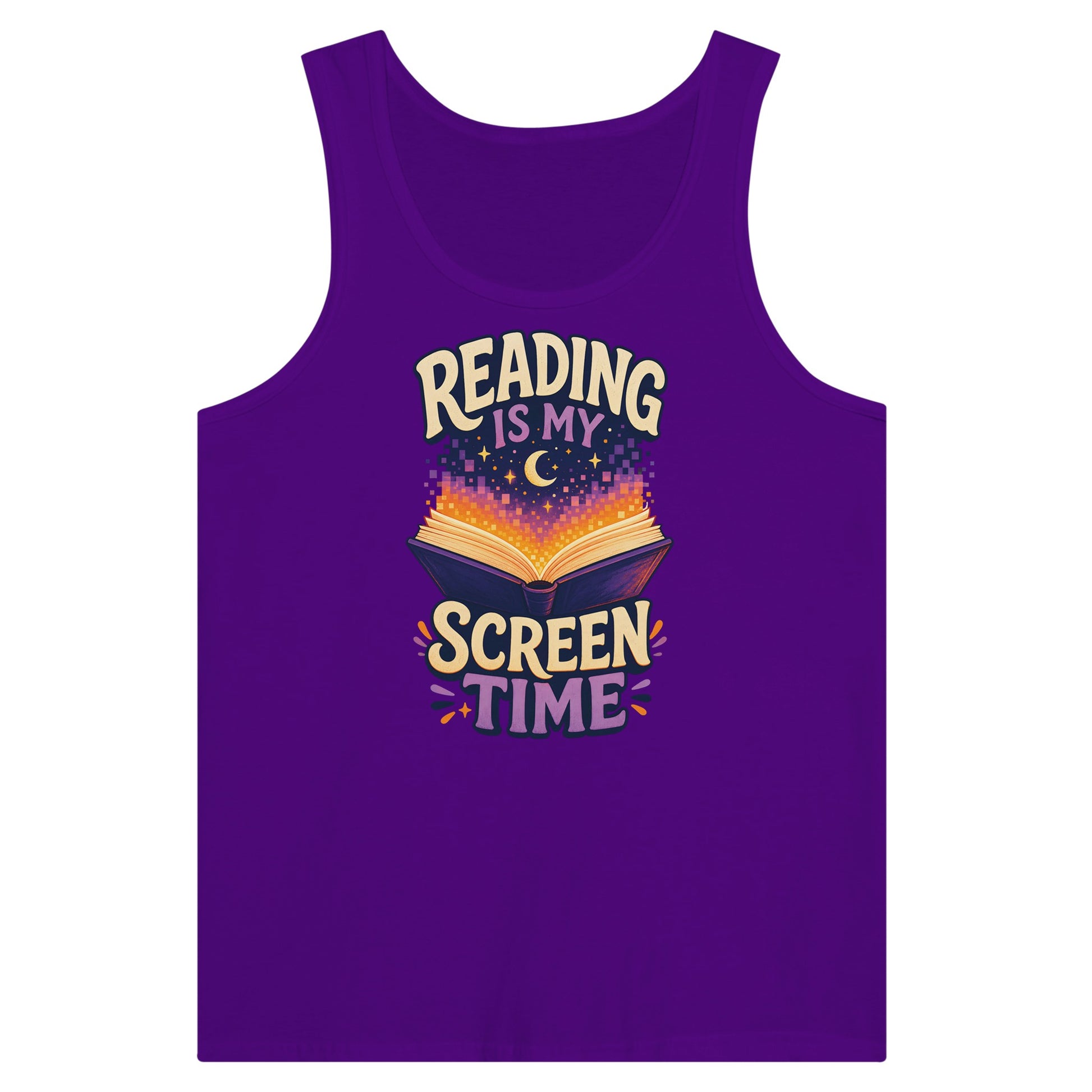 Reading Is My Screen Time Book Graphic Premium Unisex Tank Top — product view 6