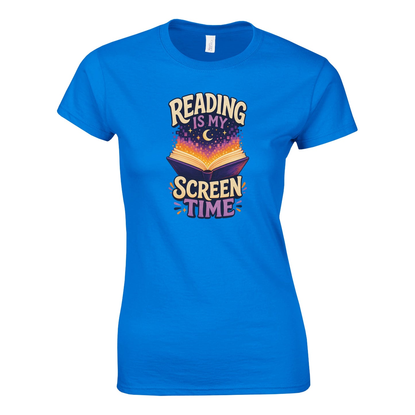 Reading Is My Screen Time Book Graphic Women's T-shirt — product view 7