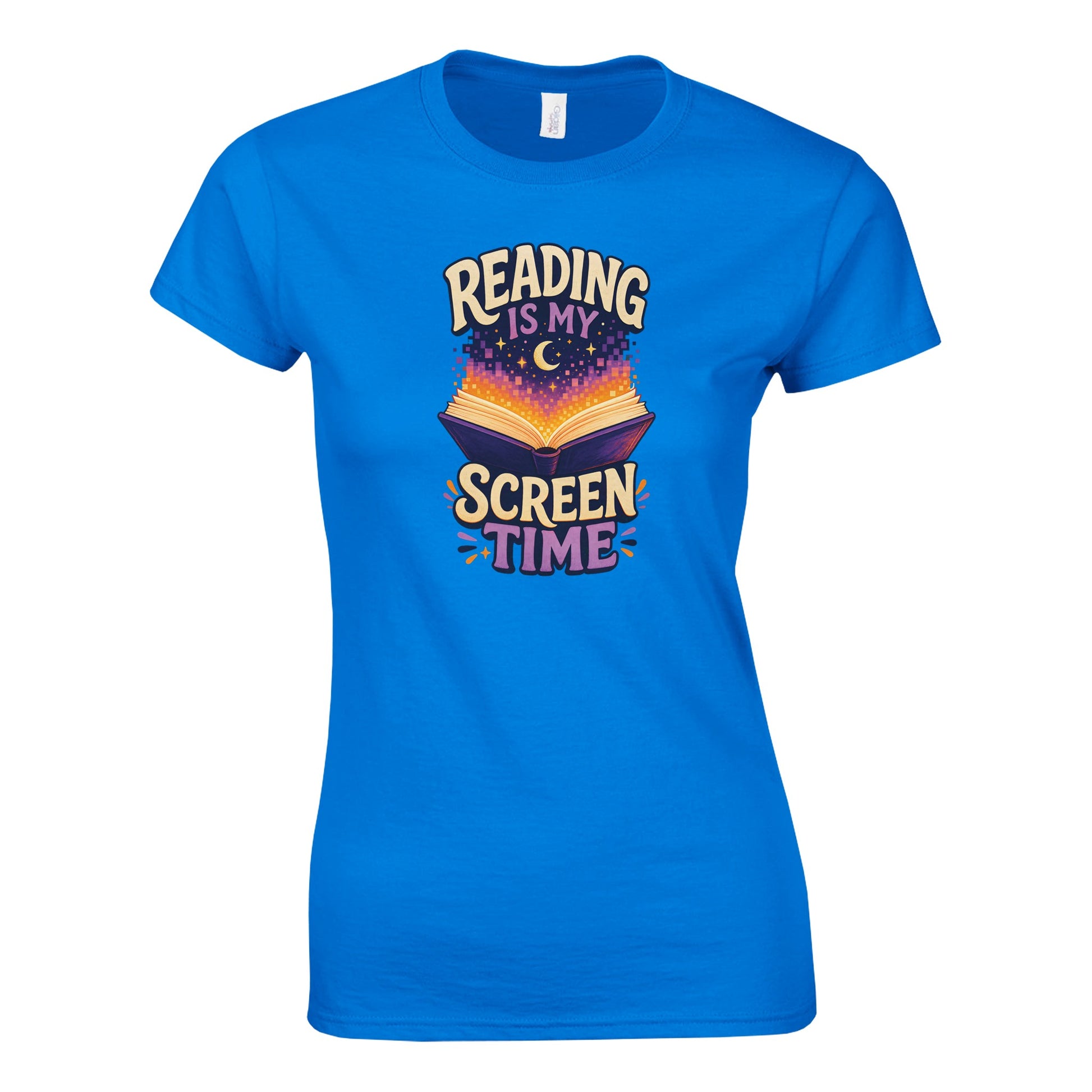 Reading Is My Screen Time Book Graphic Women's T-shirt — product view 7