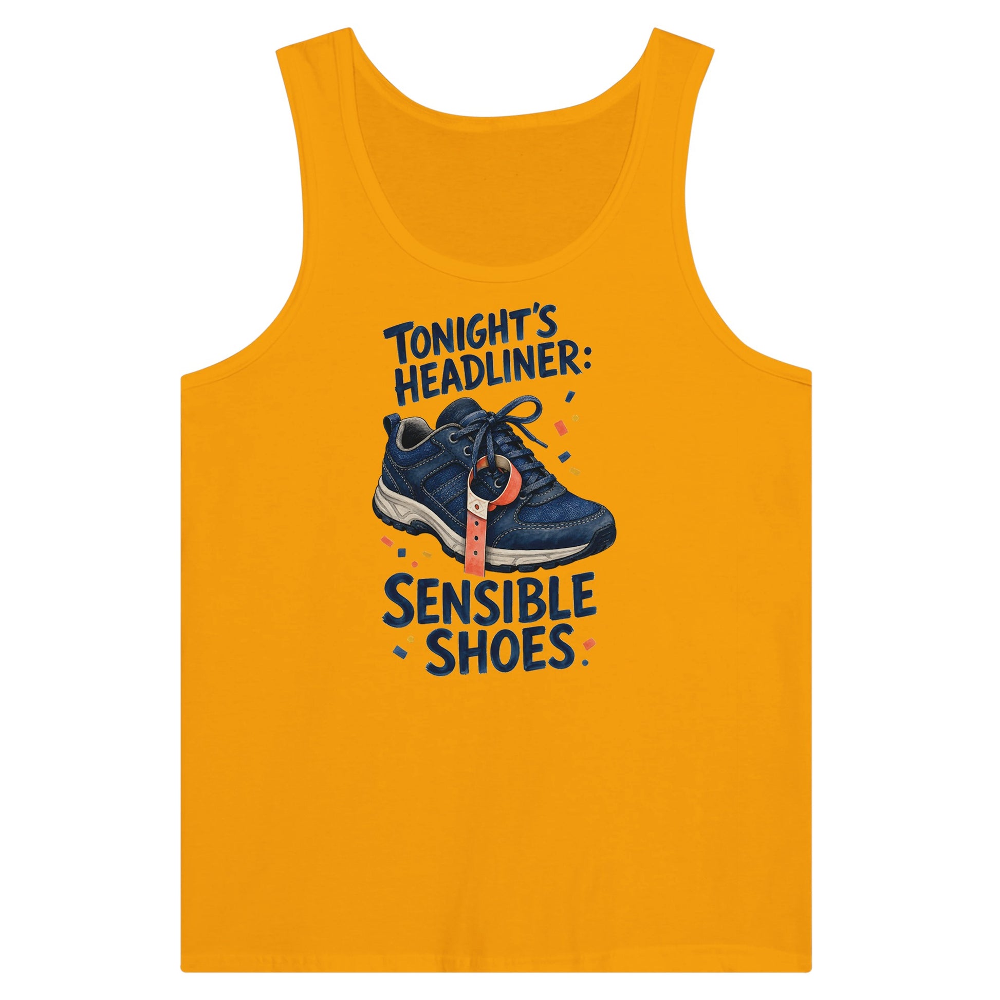 Tonight's Headliner: Sensible Shoes Concert Premium Unisex Tank Top — product view 11
