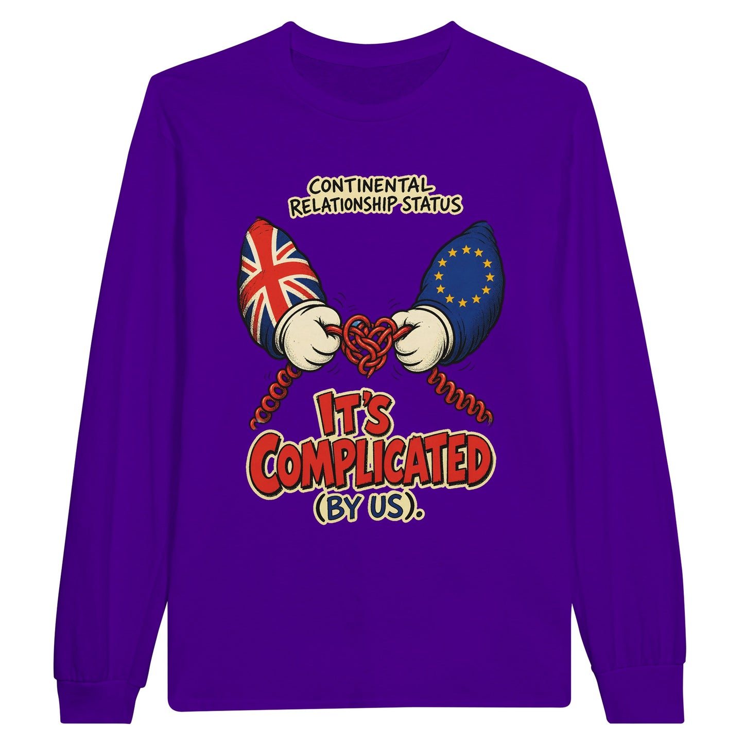 It's Complicated (By Us) UK–EU 1990s Cartoon Long-Sleeve T-shirt — product view 13