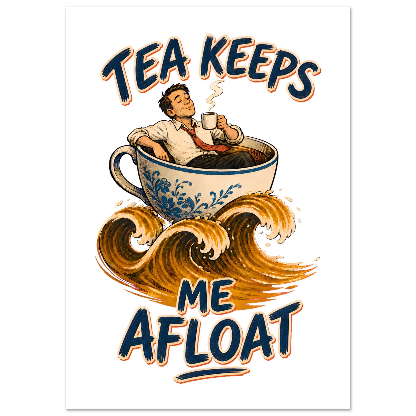 Tea Keeps Me Afloat Poster — product view 2
