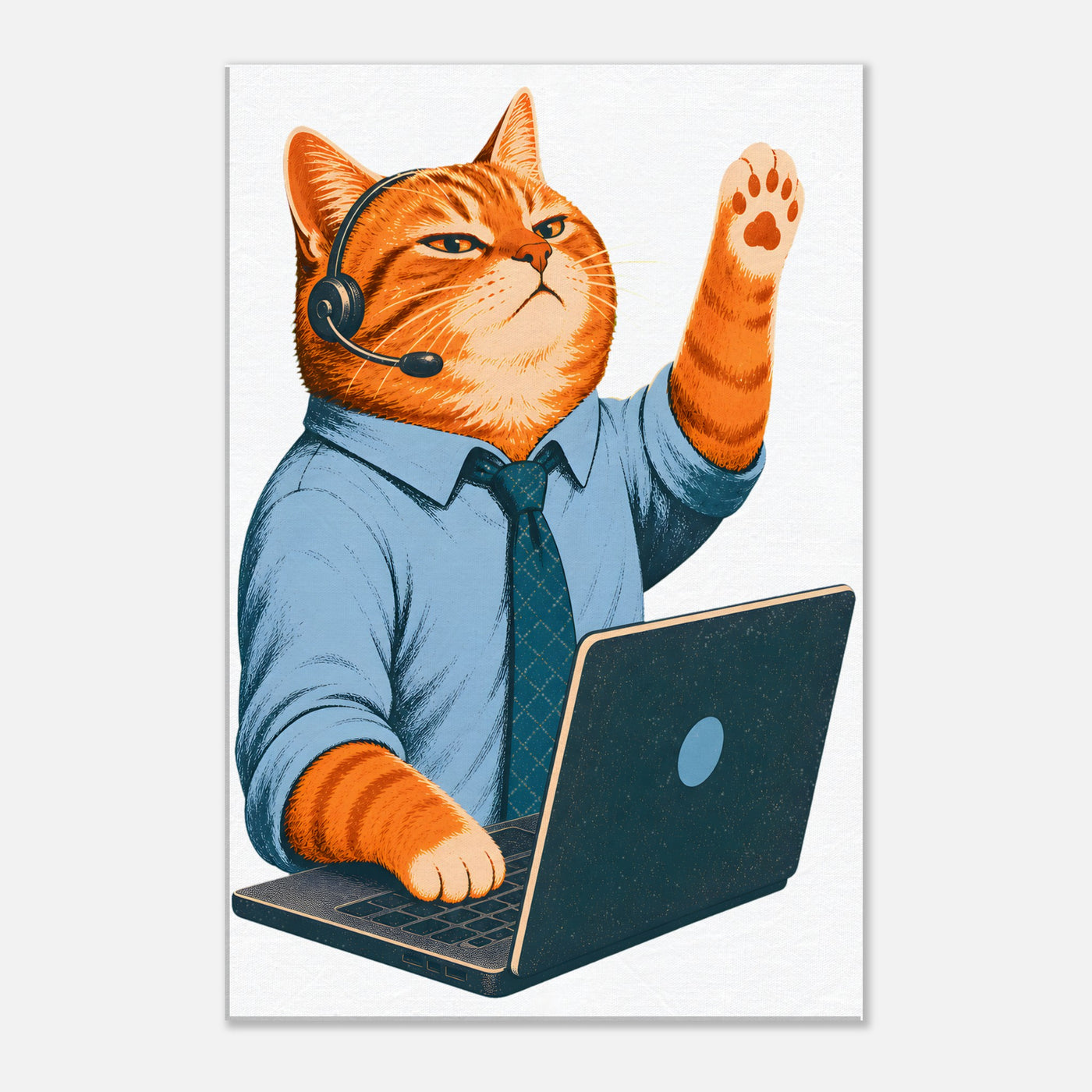 Cat Calls the Meeting Canvas