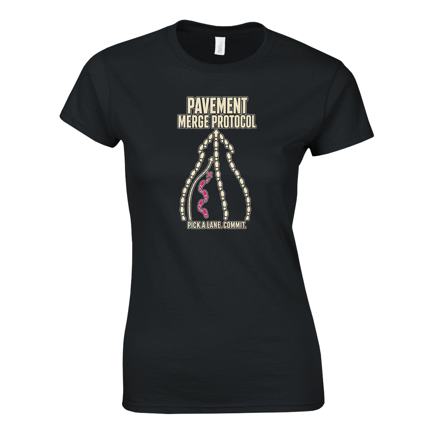 Pavement Merge Protocol — Pick a Lane Women's T-shirt — product view 6