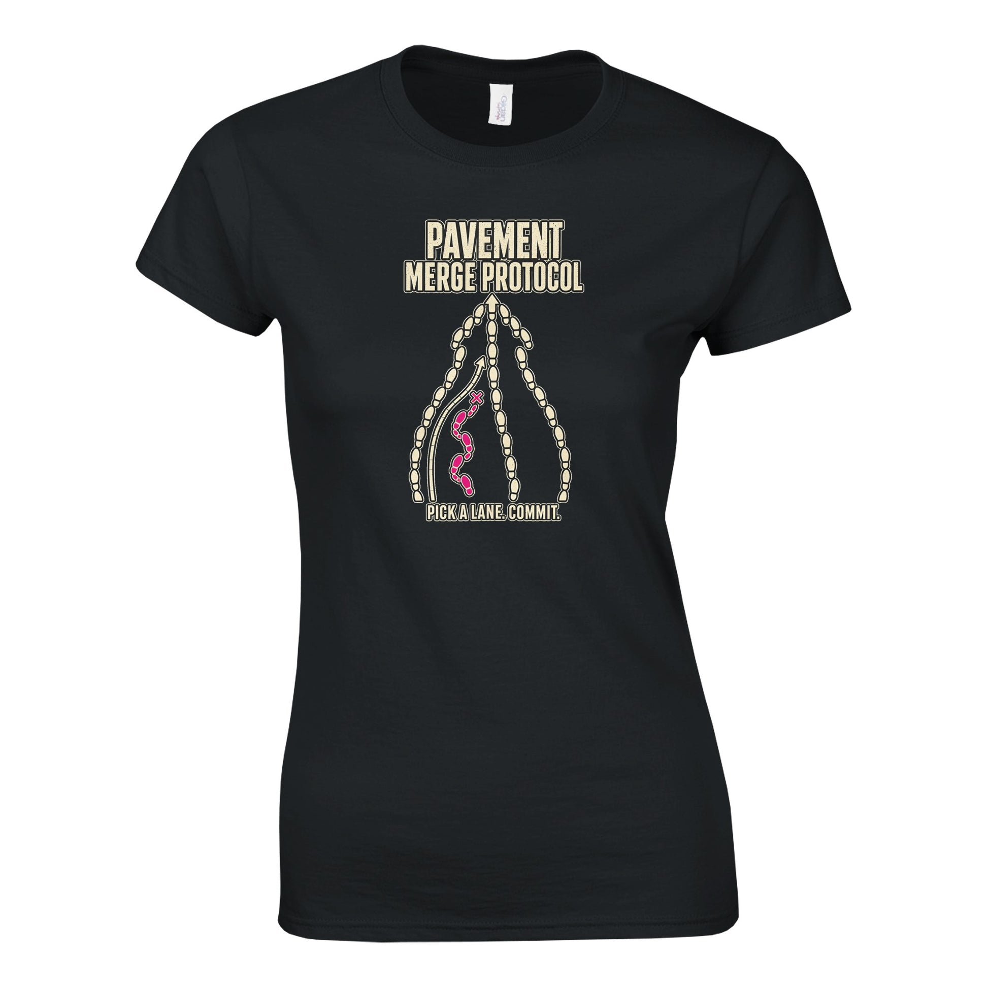 Pavement Merge Protocol — Pick a Lane Women's T-shirt — product view 6