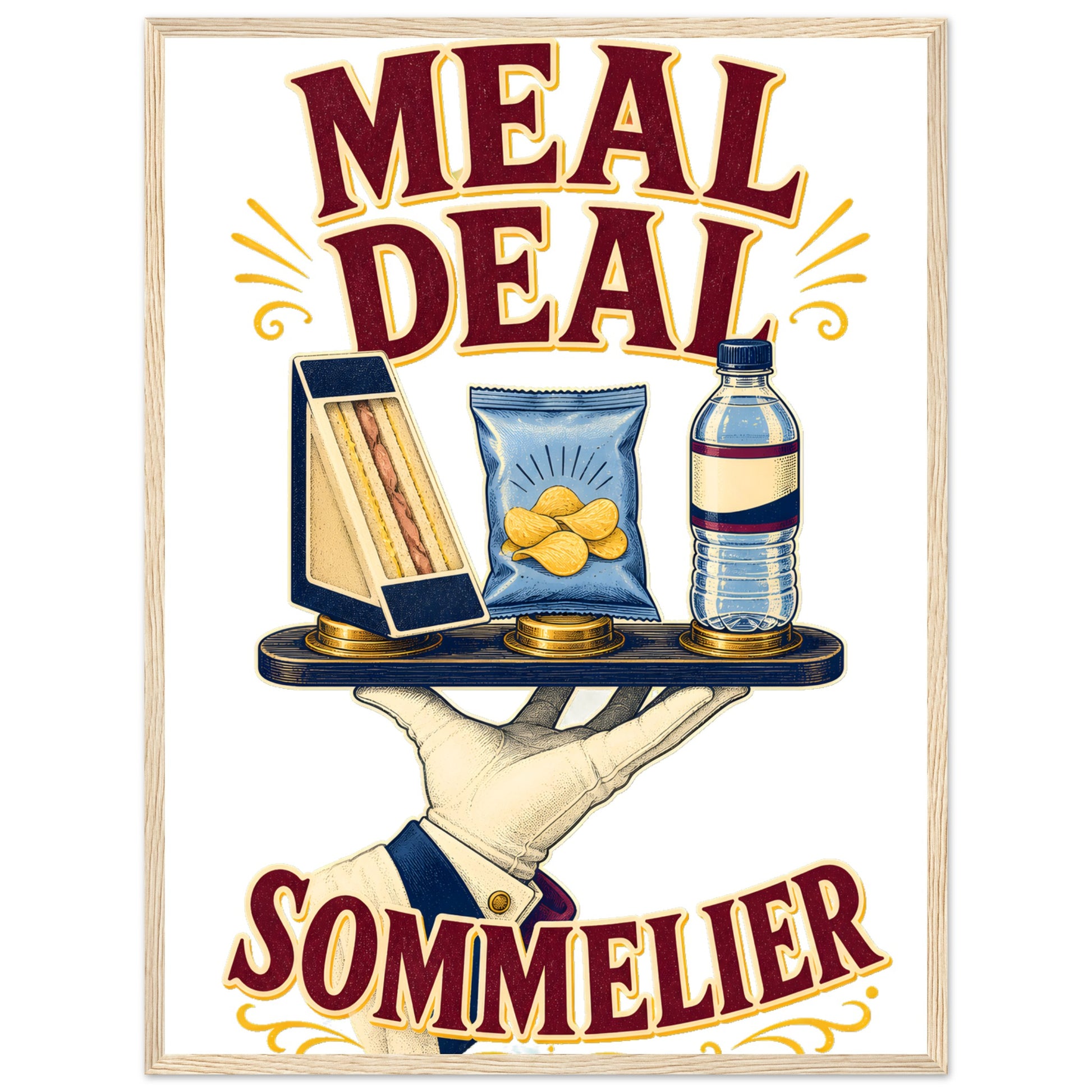 Meal Deal Sommelier British Lunch Design Framed Wall Art — product view 9