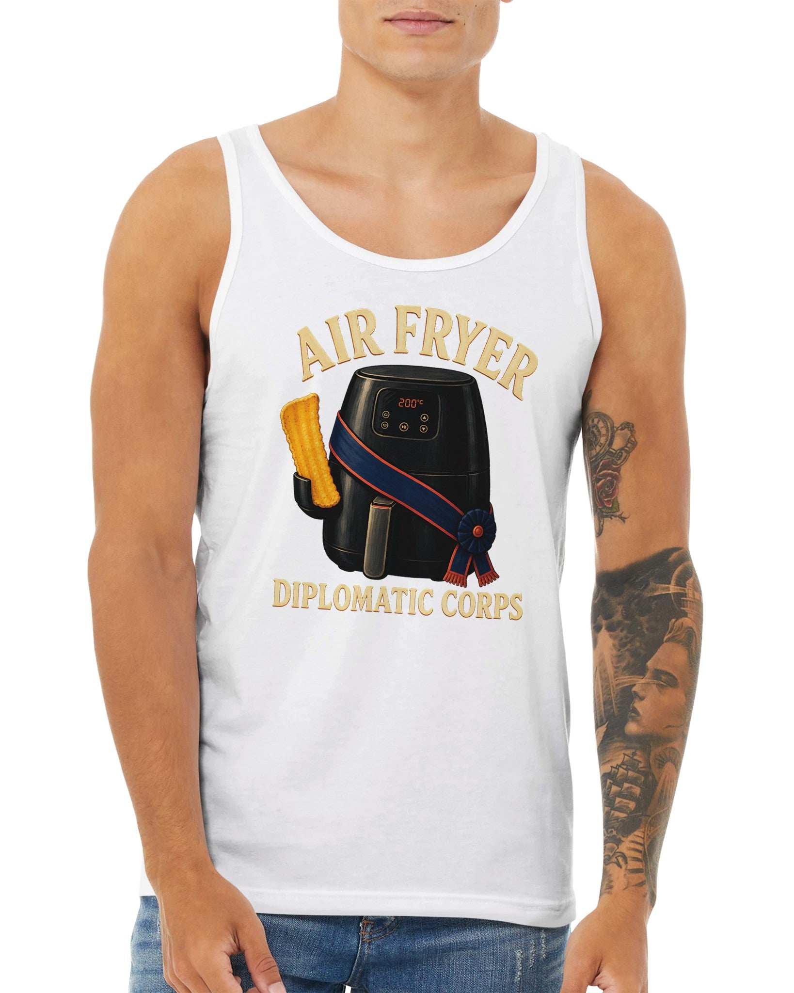 Air Fryer Diplomatic Corps Premium Unisex Tank Top — product view 15